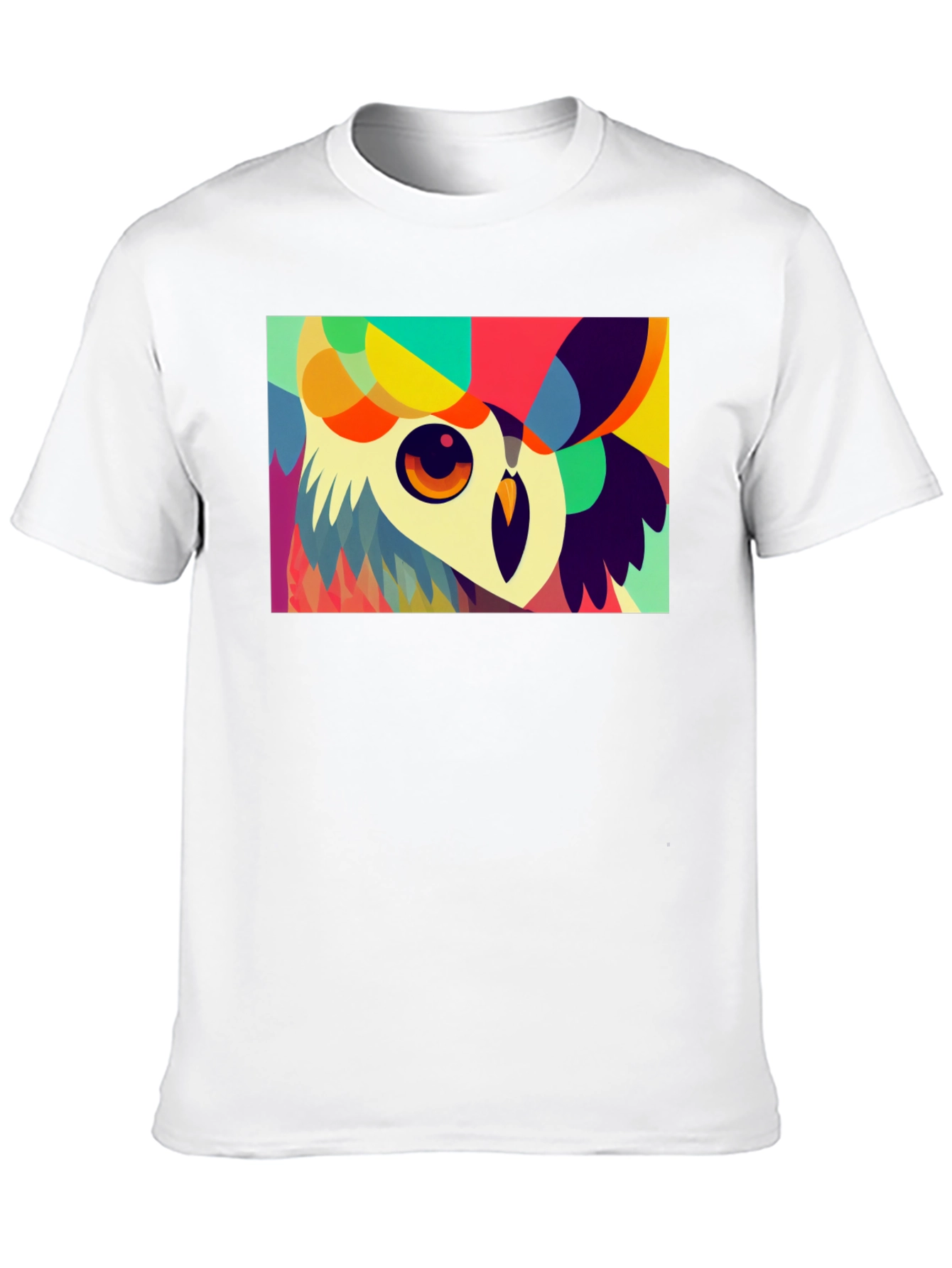 Black Abstract Owl Graphic Tee - Unique Colorful Design view 10