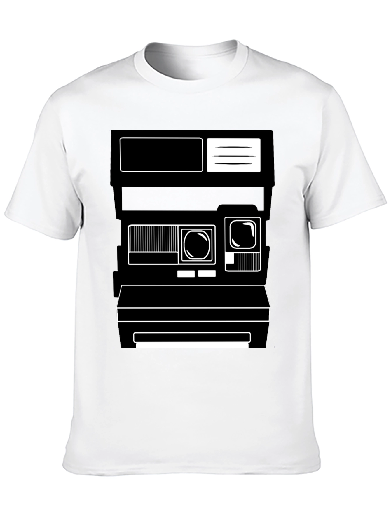 Black Retro Camera Graphic Tee - Unisex Black T-Shirt view 10