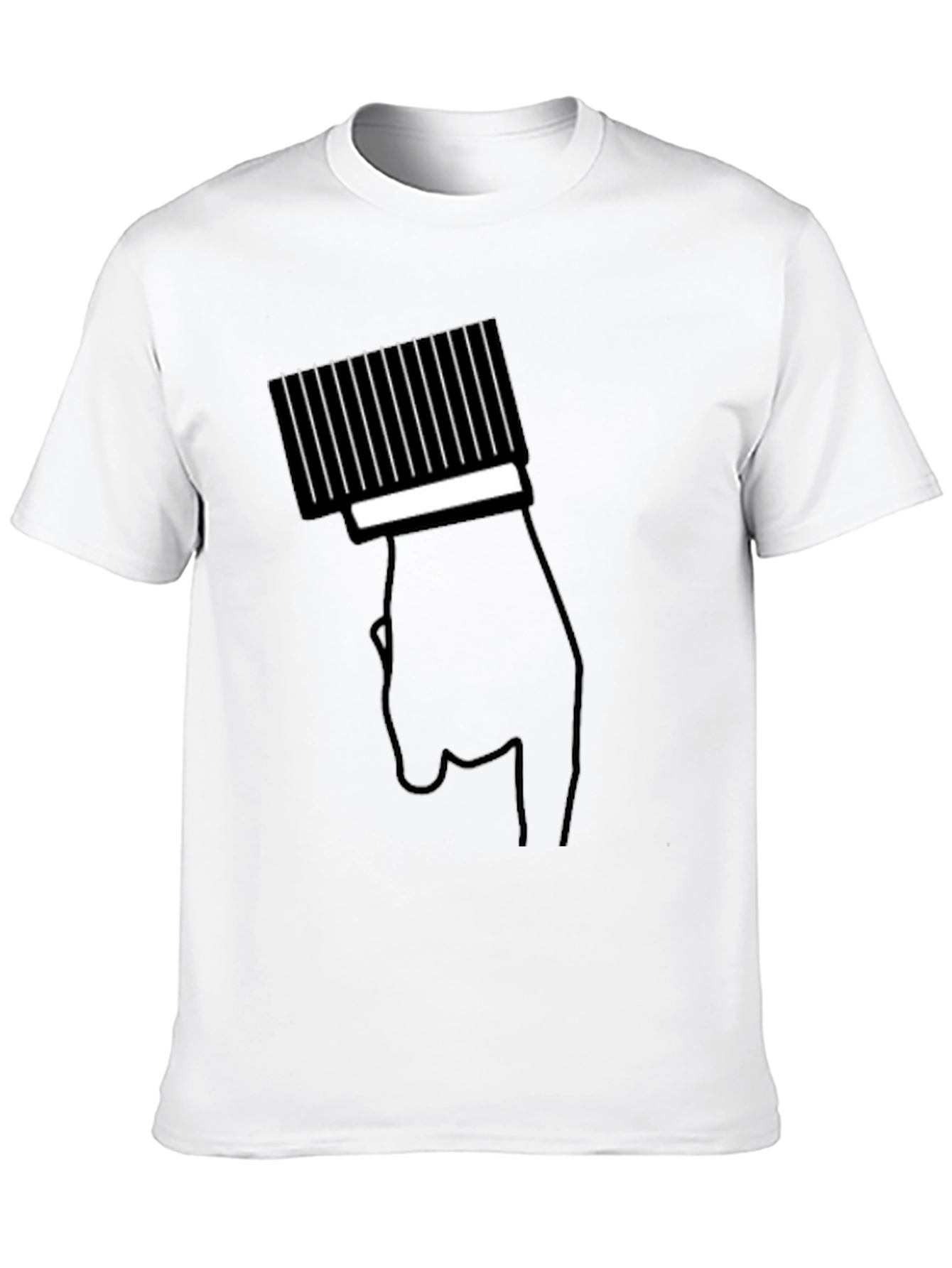 Modern Black T-Shirt with Hand & Barcode Graphic - 10