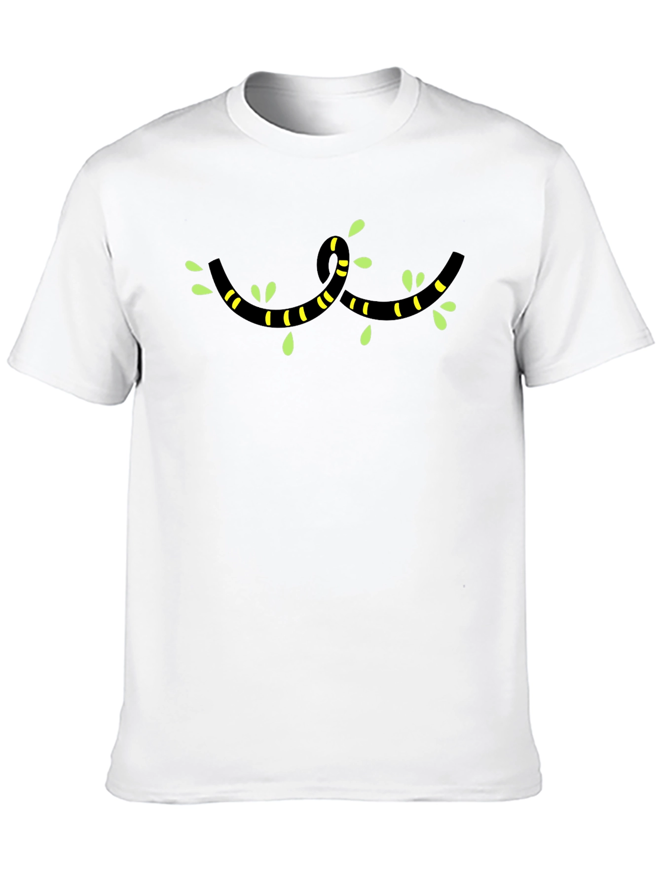 Black Striped Worm Vine T-Shirt - Unique Graphic Tee view 10