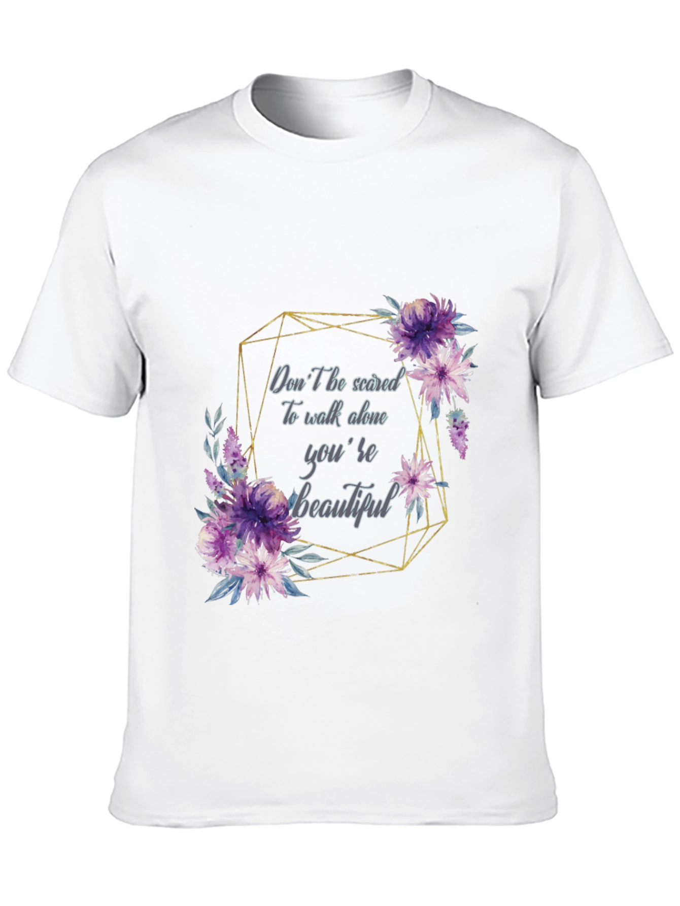 Floral Quote Black T-Shirt for Men - 10