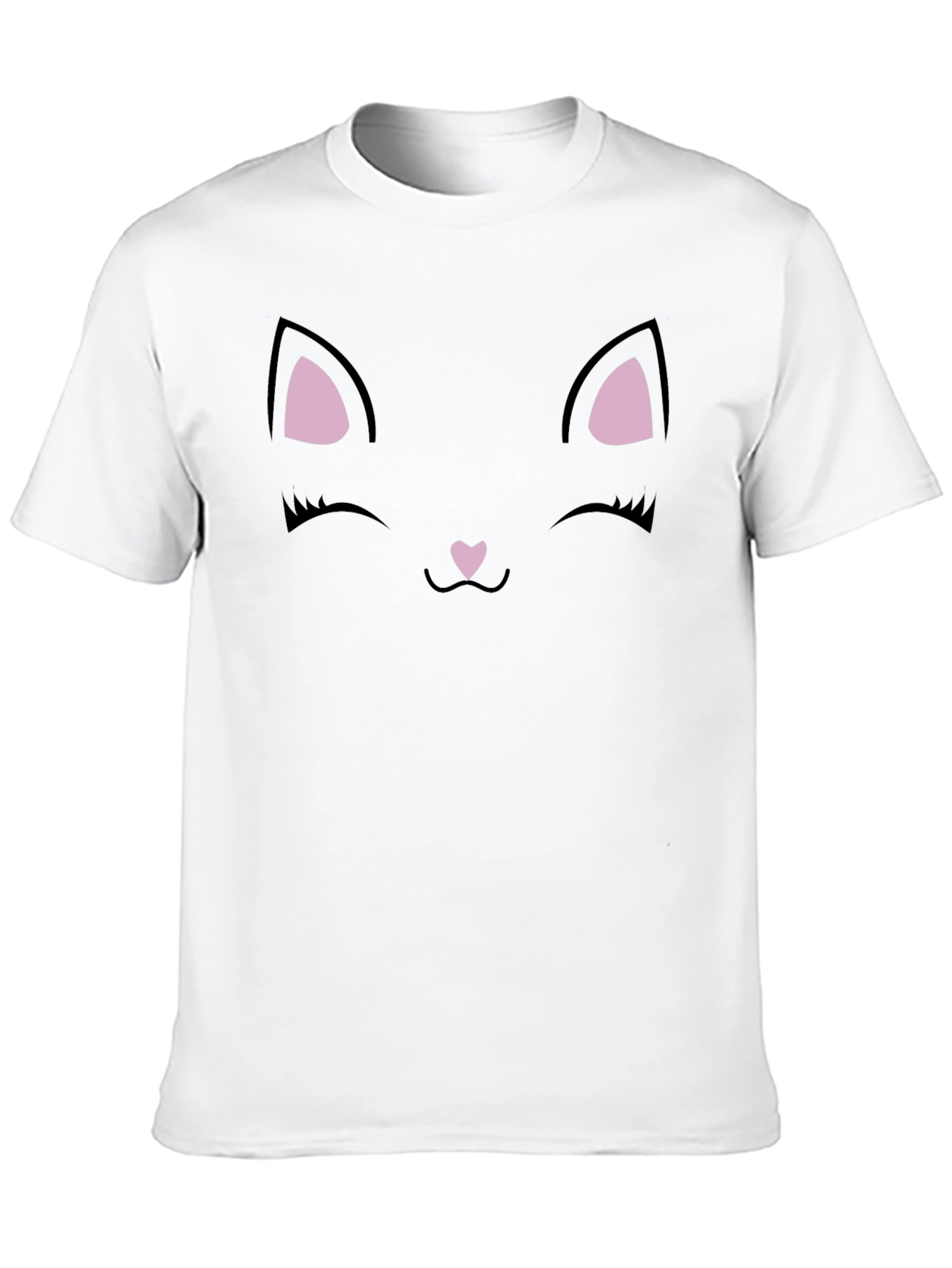 Black Cute Black Cat Face Graphic T-Shirt view 10