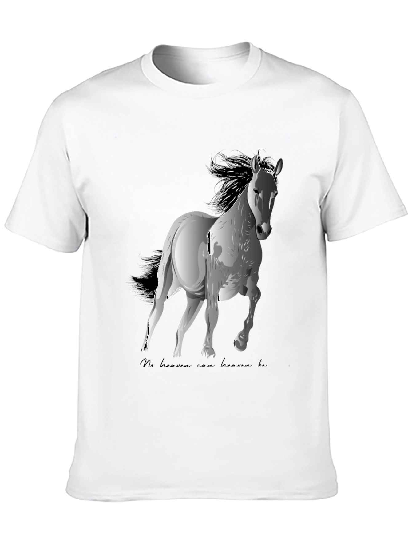 Black Horse Graphic Tee - Black Cotton Blend, Stylish Casual Wear view 10