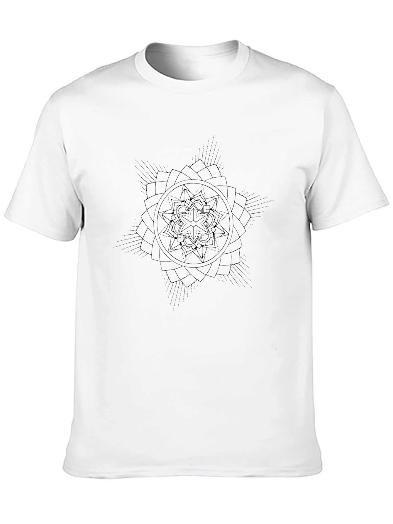 Black Geometric Mandala Graphic Black T-Shirt view 10