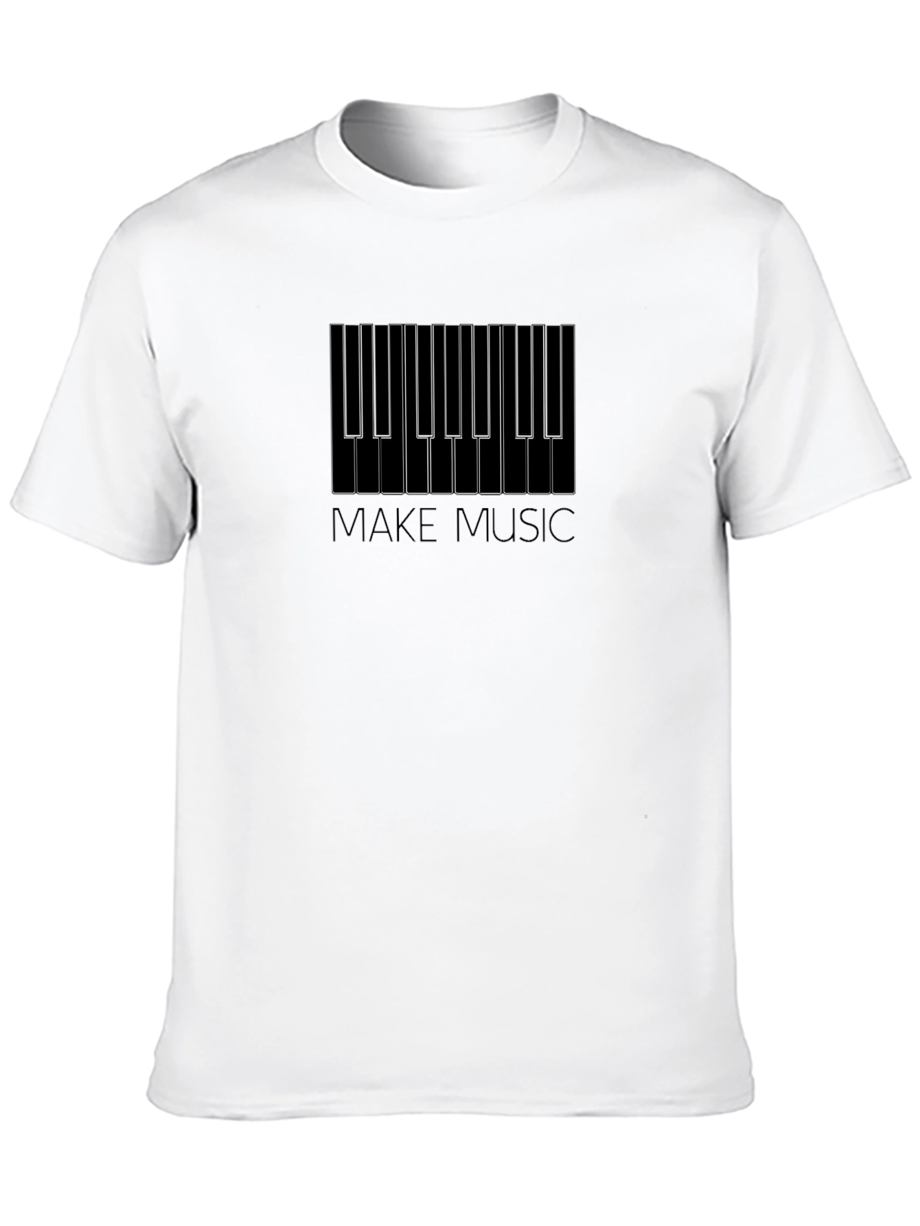 Black Make Music Piano Keys Graphic Tee view 10