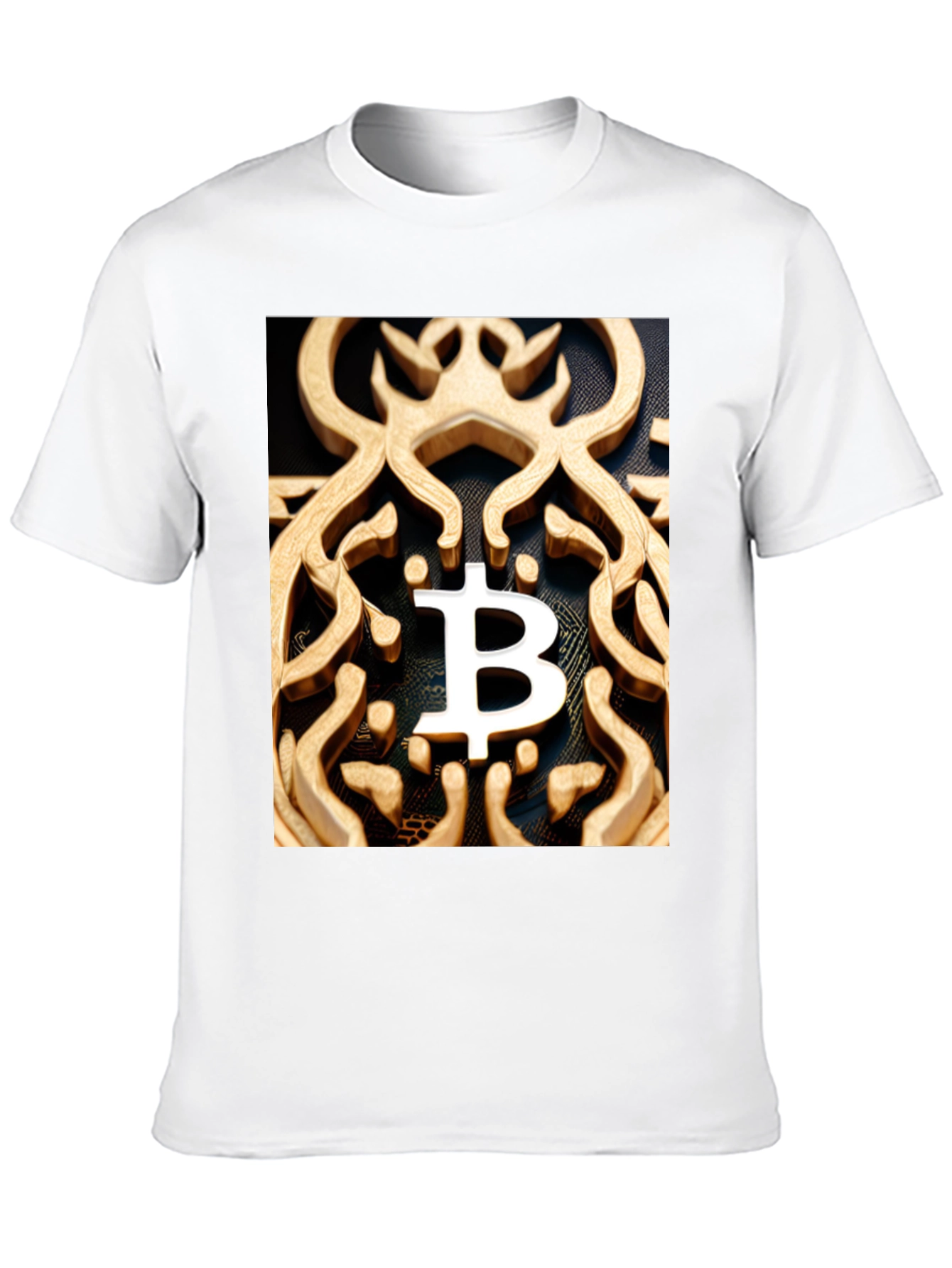 Black Bitcoin Ornate Tee - Crypto Fashion view 10