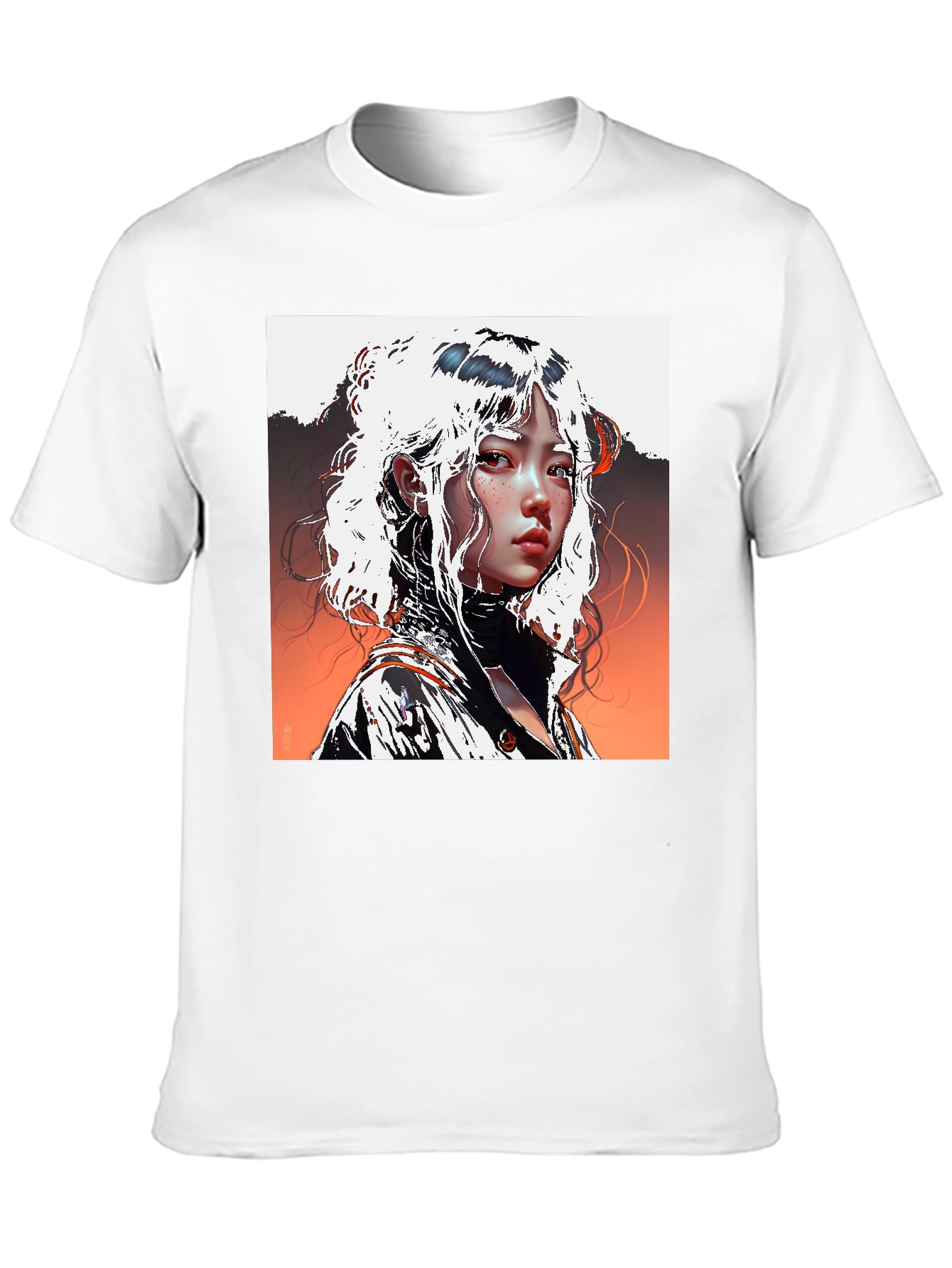 Black Anime Portrait Graphic Tee - Unisex Black T-Shirt view 10