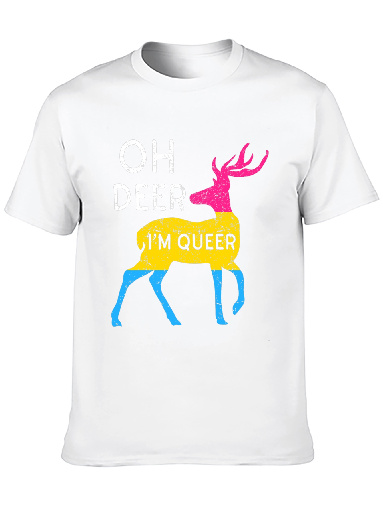 Black Oh Deer I'm Queer T-Shirt view 10
