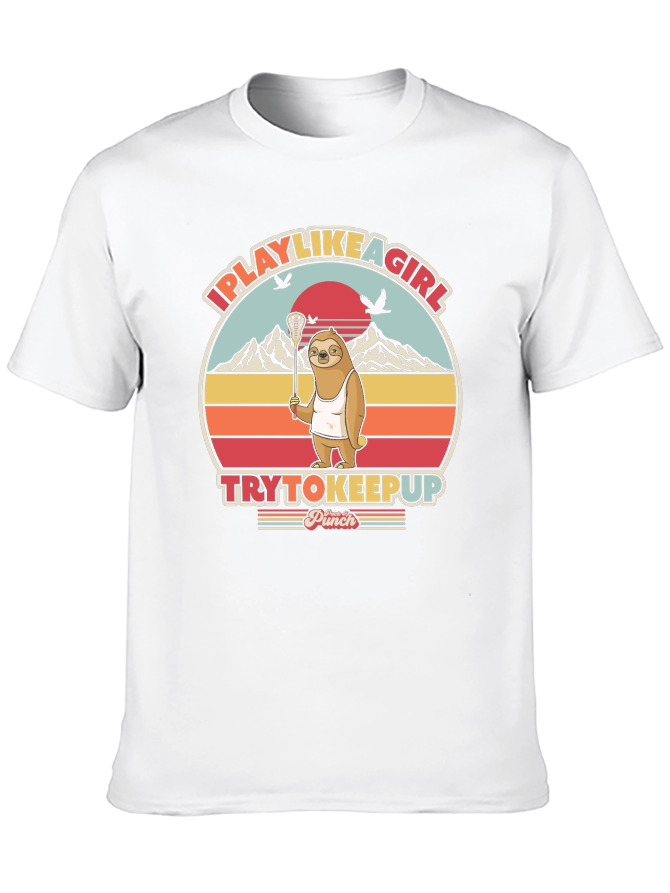 Black I Play Like a Girl Sloth T-Shirt view 10