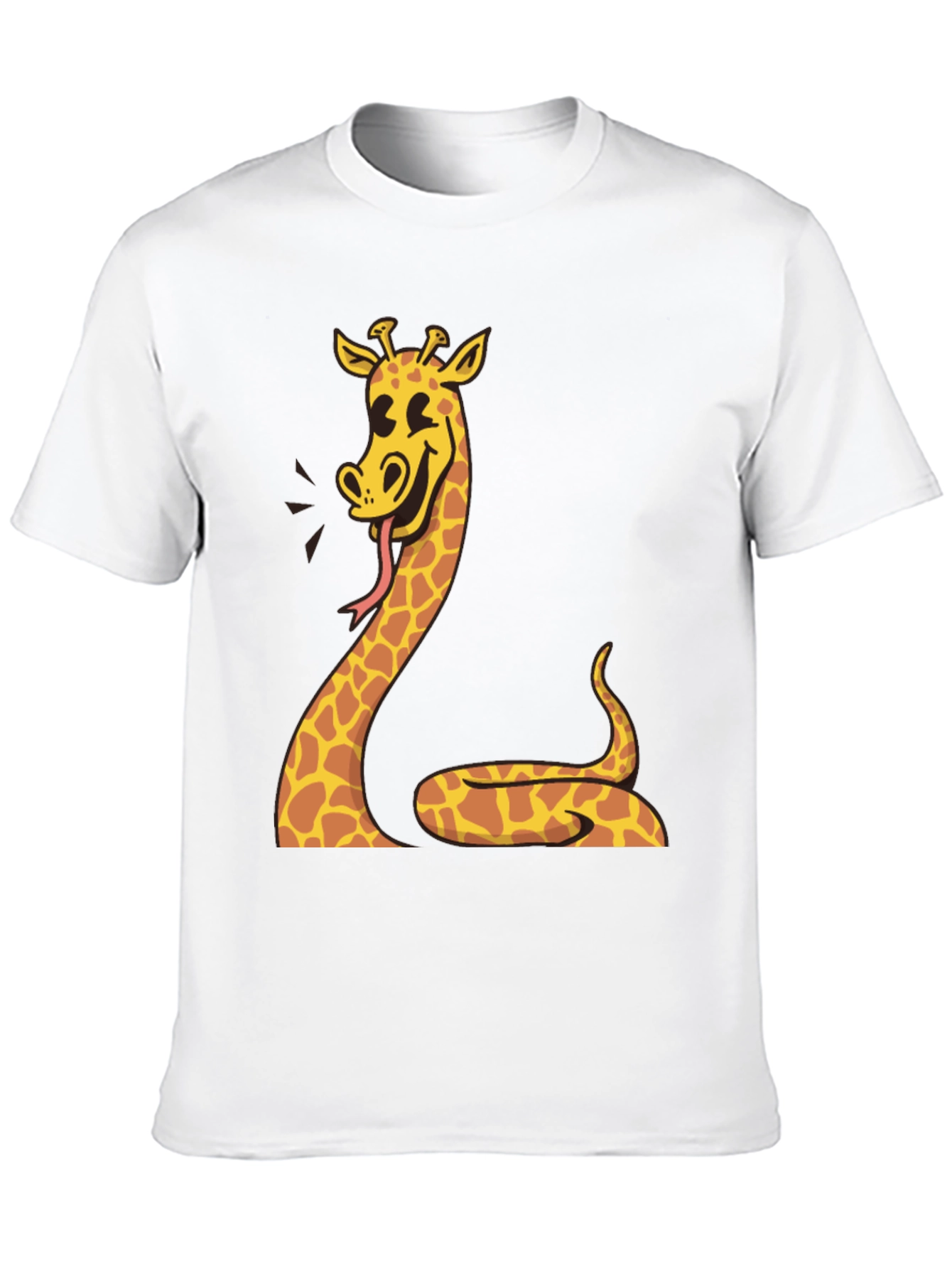 Black Giraffe Snake Graphic Tee - Unique Men's Black T-Shirt view 10