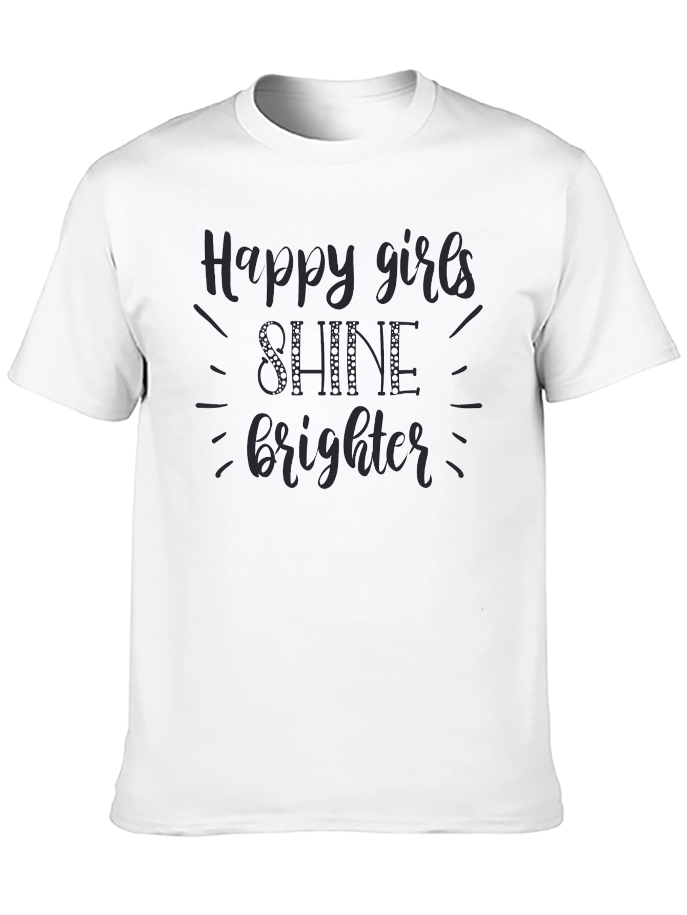 Black Happy Girls Shine Brighter Graphic Tee view 10