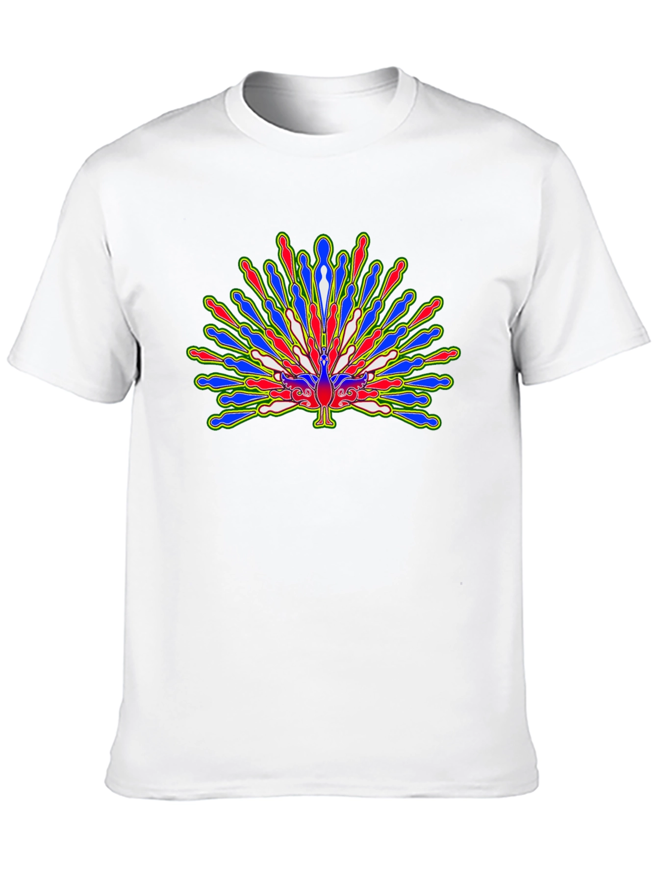 Black Peacock Graphic Print Black T-Shirt view 10