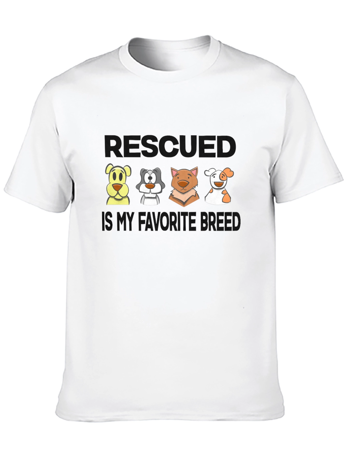 Black Rescued is My Favorite Breed T-Shirt view 10