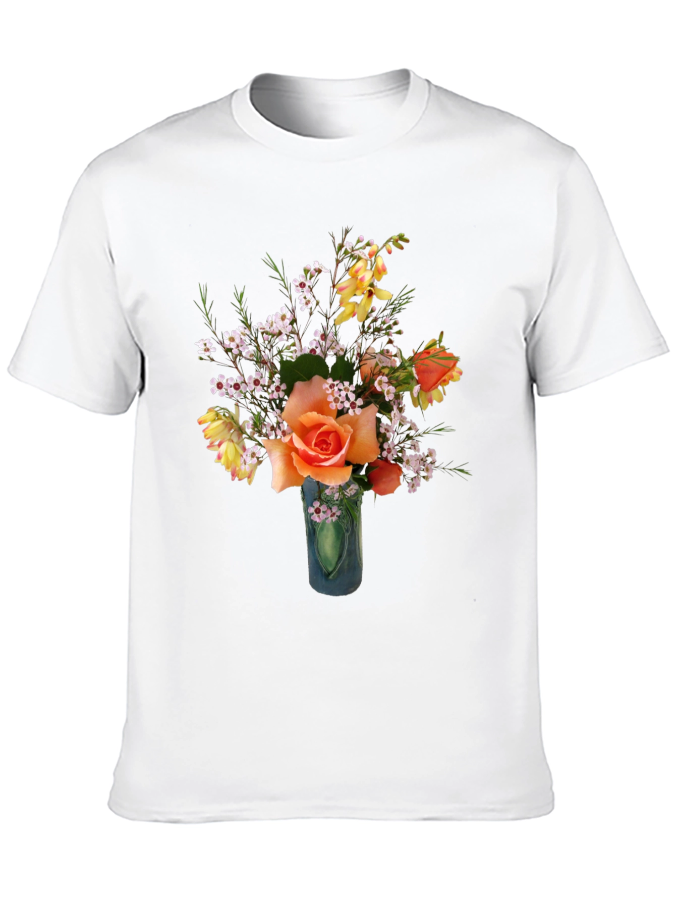 Black Floral T-Shirt - Rose Bouquet Graphic Tee view 10