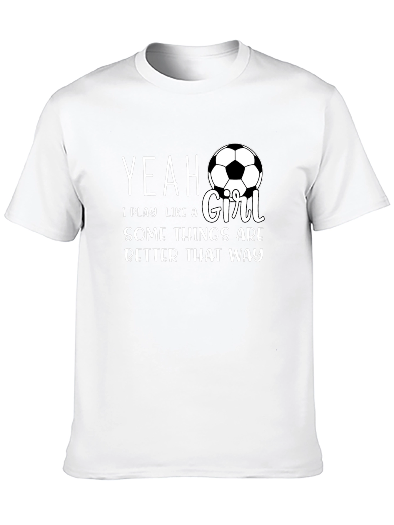 Black Yeah I Play Like A Girl Soccer T-Shirt view 10