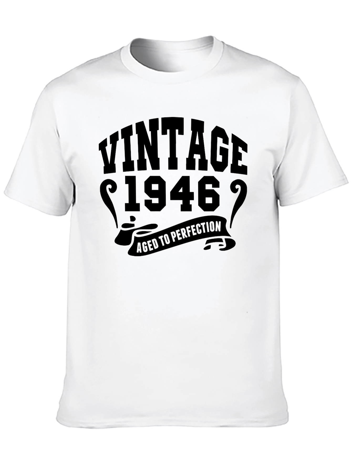 Black Vintage 1946 Aged to Perfection Graphic T-Shirt view 10