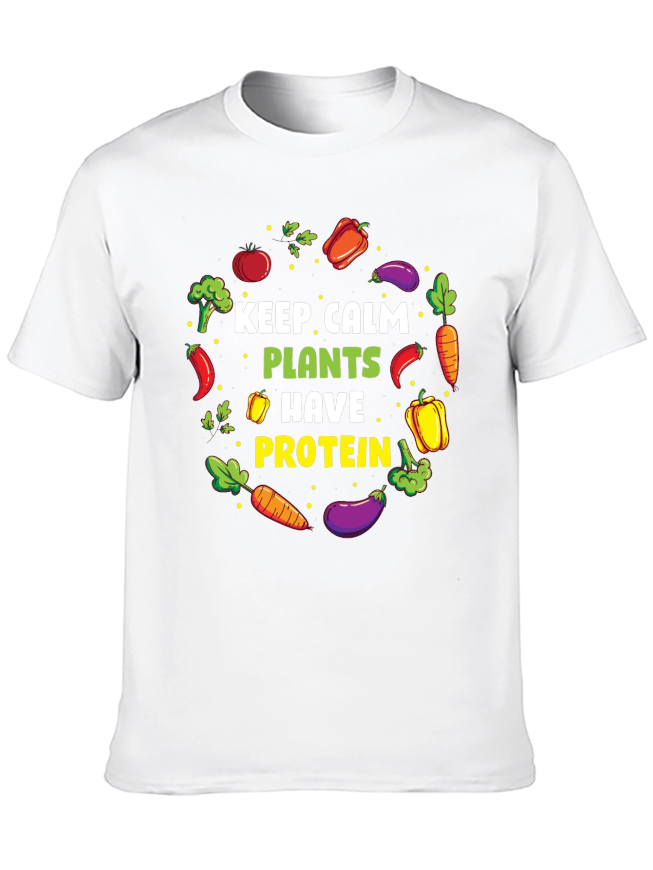 Black Vegan Protein T-Shirt - Keep Calm, Eat Plants view 10