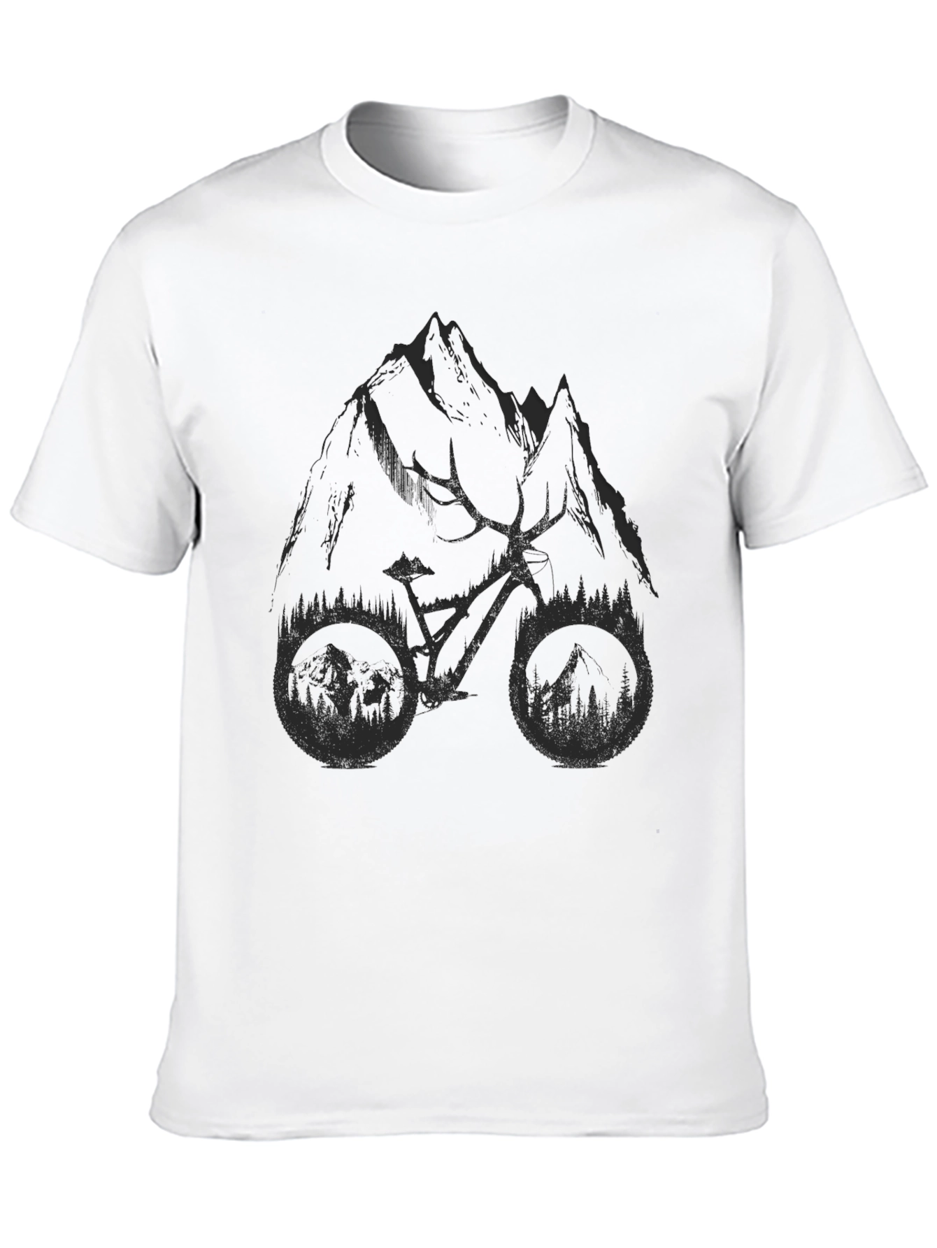 Black Mountain Bike Graphic T-Shirt - Black view 10