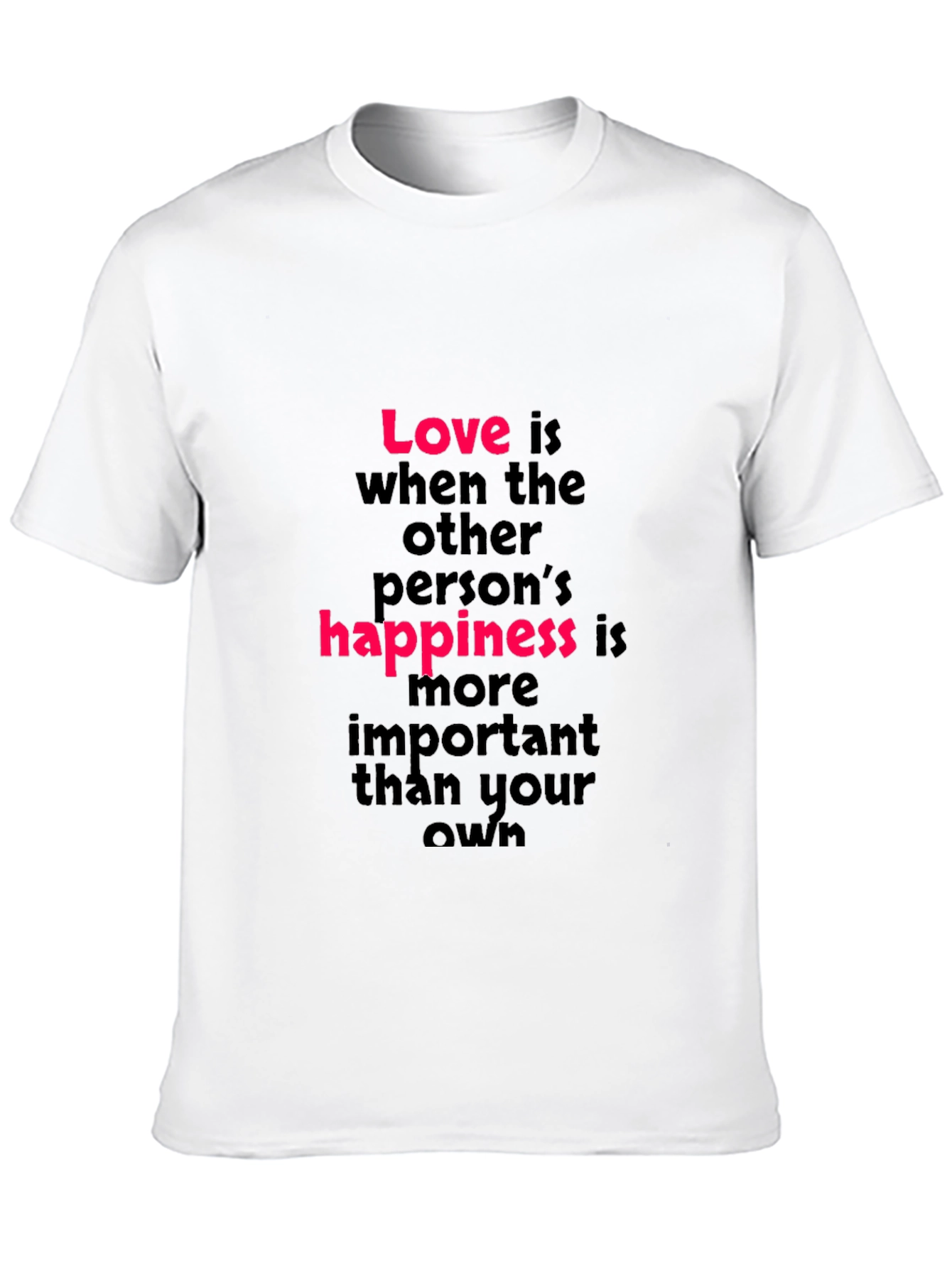 Black Love is Happiness T-Shirt - Black Crew Neck view 10