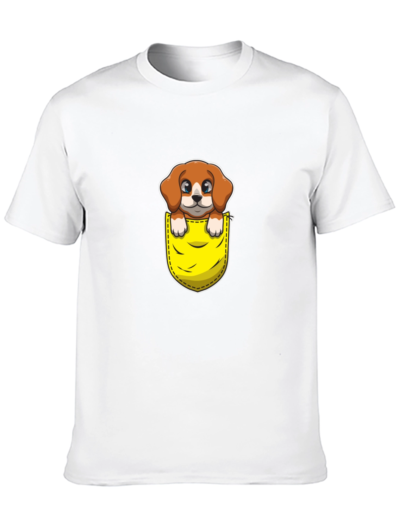 Black Cute Dog in Pocket Graphic Tee - Unisex view 10