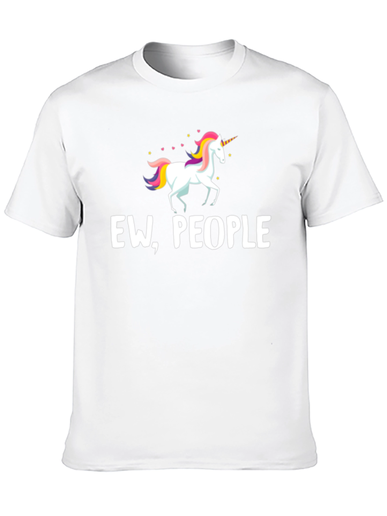 Black Ew, People Unicorn Graphic Tee - Black Unisex T-Shirt view 10