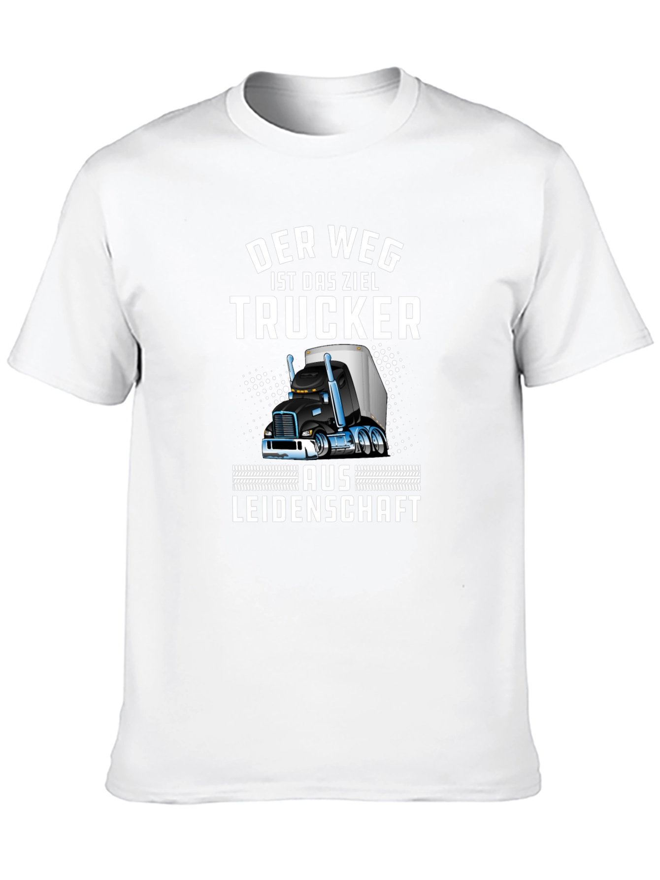 Black Trucker T-Shirt - "Der Weg Ist Das Ziel" Design view 10