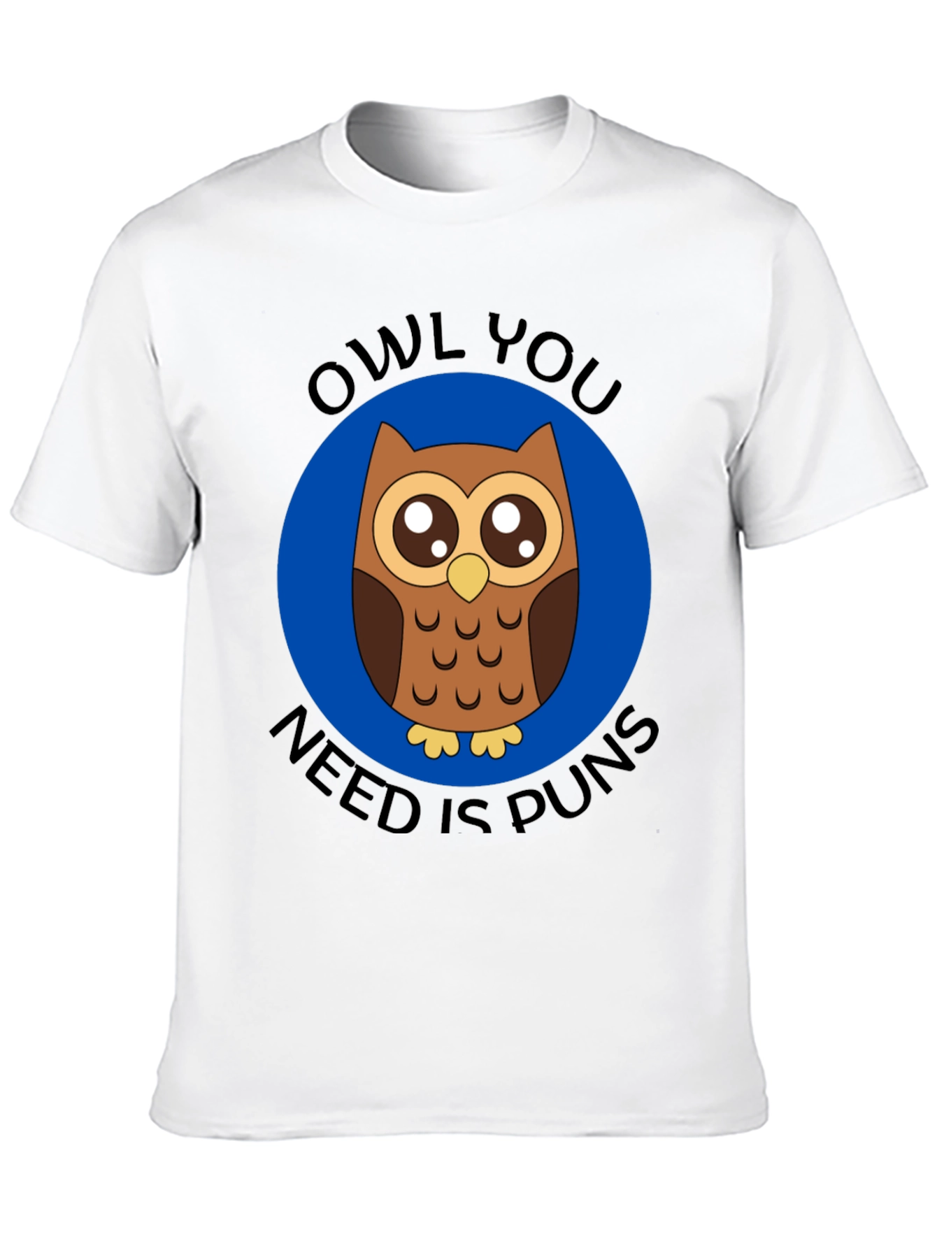 Black Owl You Need Is Puns T-Shirt - Funny Animal Graphic Tee view 10