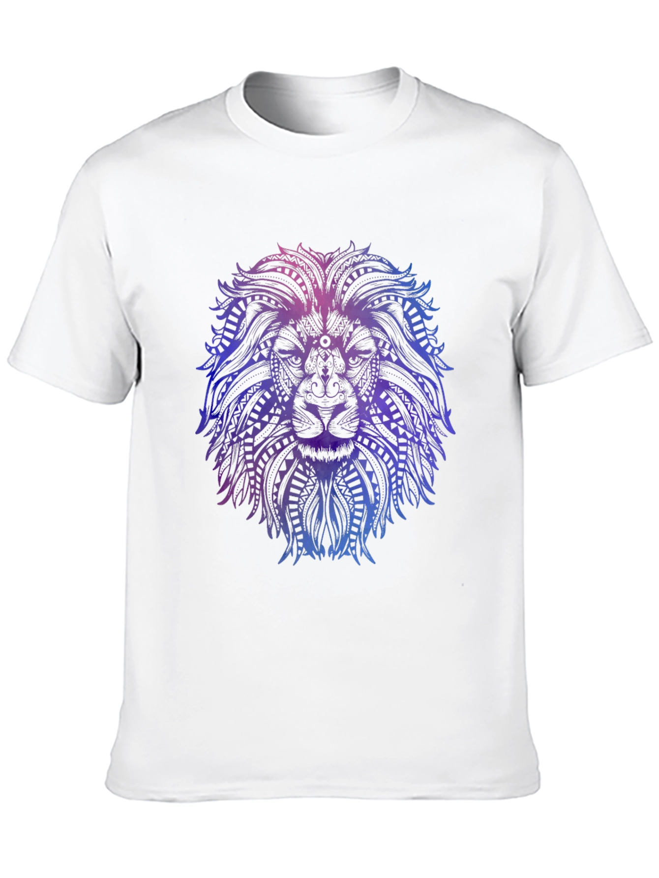 Lion Mandala Graphic Tee - Stylish Men's Black T-Shirt - 10