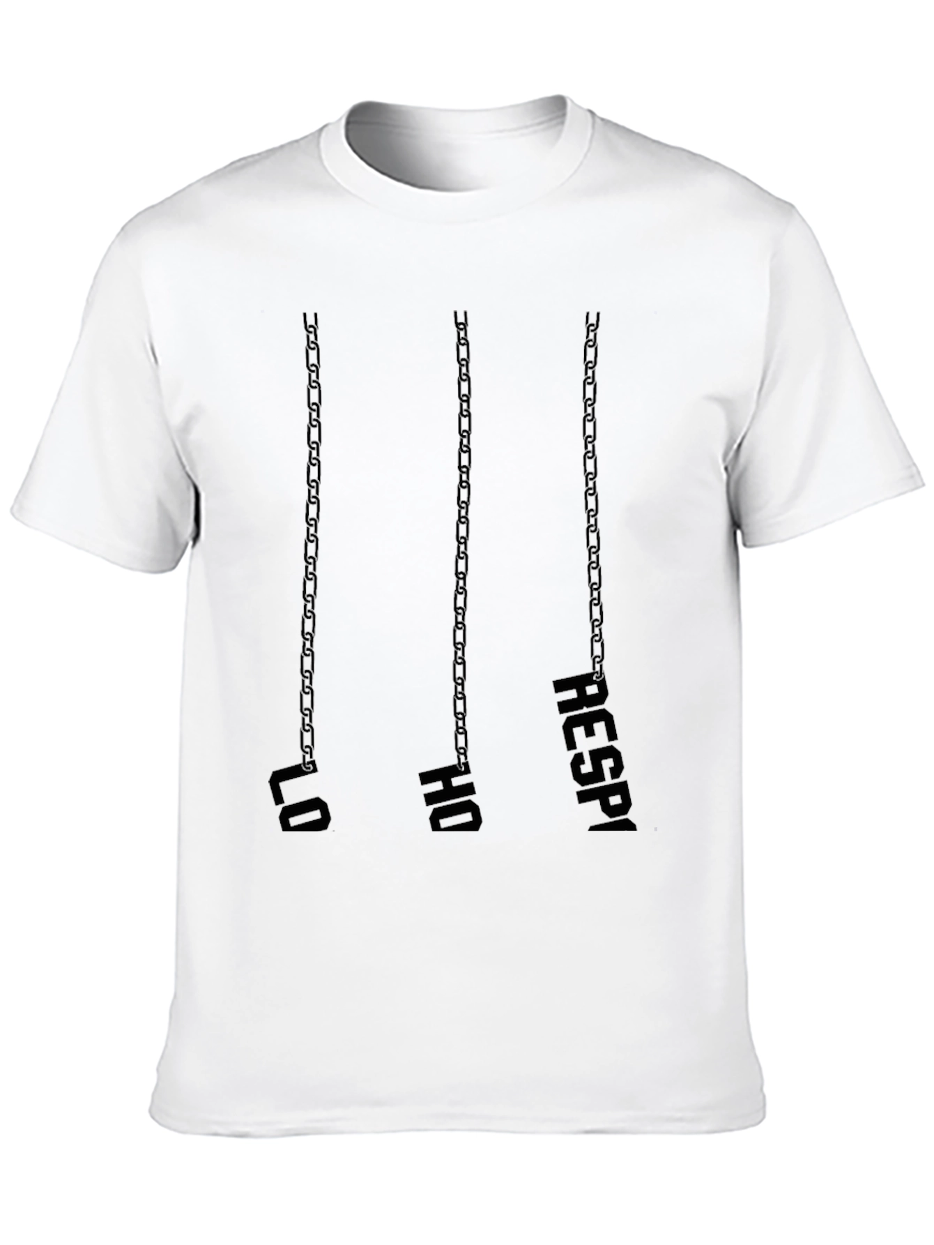 Lo Ho Respi Chain Print Black T-Shirt - 10