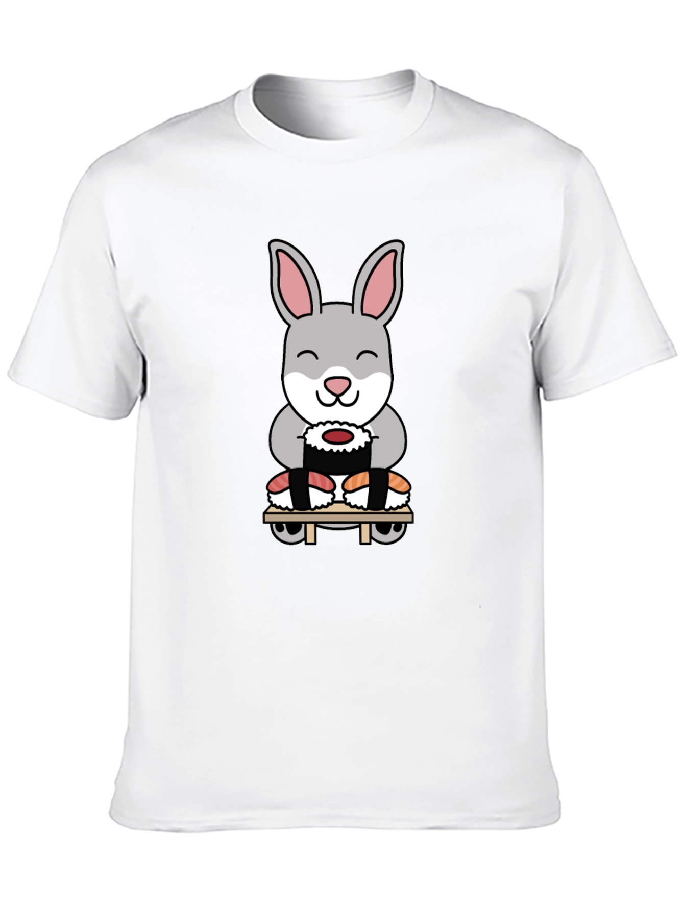 Black Sushi Rabbit Graphic T-Shirt - Black Cotton Blend view 10