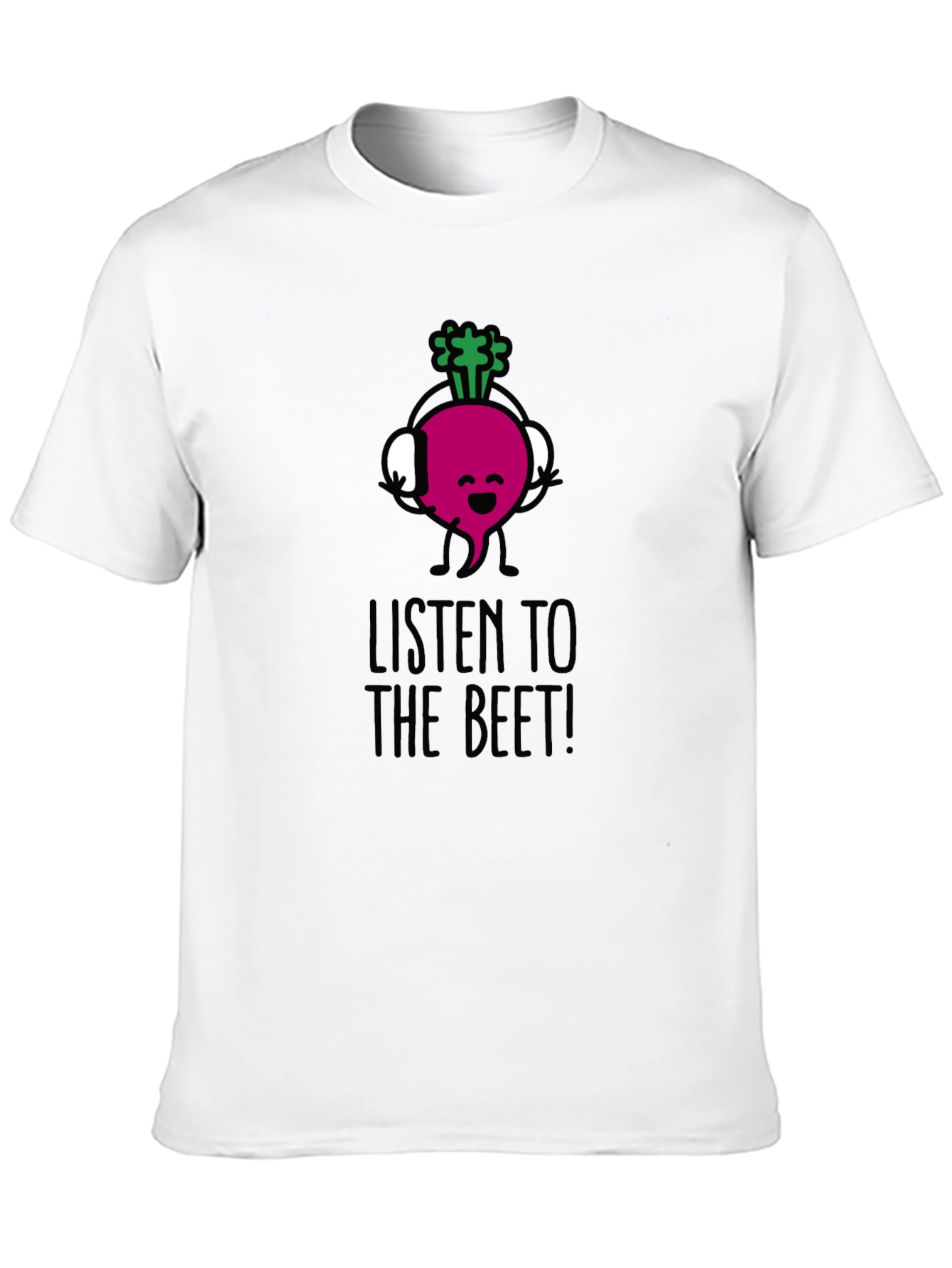 Black Listen to the Beet! Funny Graphic Tee view 10