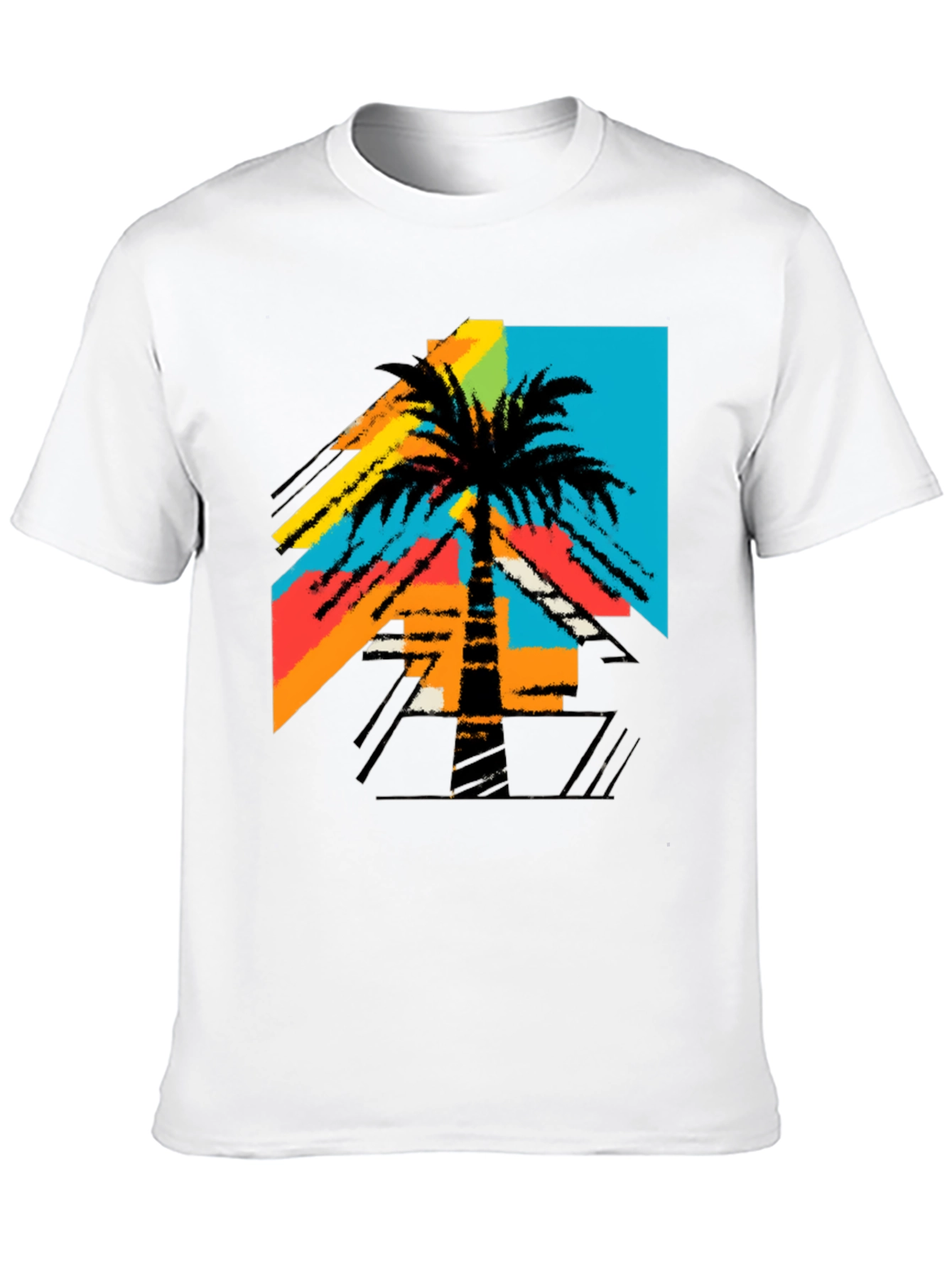 Black Retro Palm Tree Graphic Tee - Black T-Shirt view 10