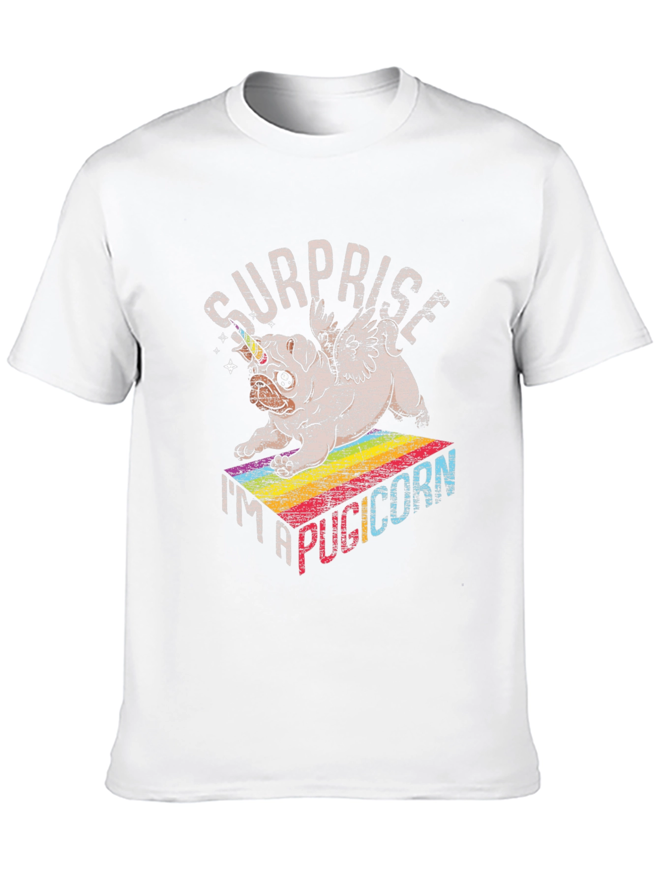 Black Surprise Pugicorn Graphic T-Shirt view 10