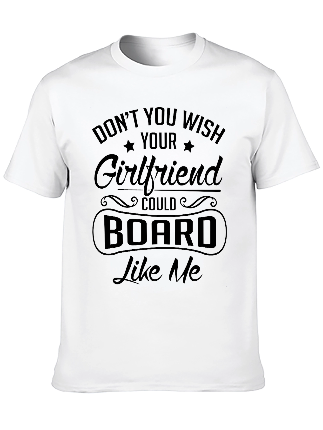Black Funny Girlfriend Boarding T-Shirt view 10