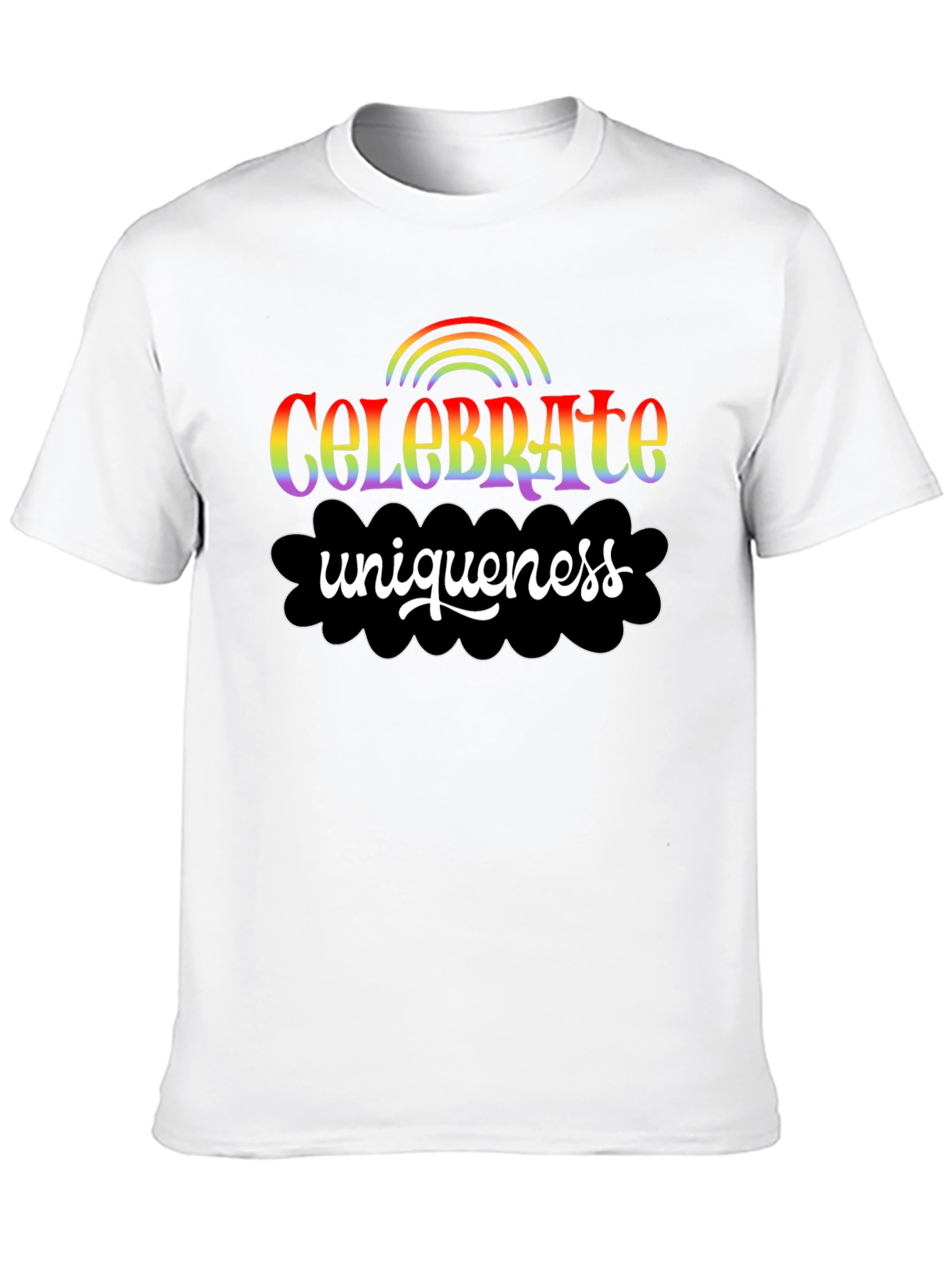 Black Celebrate Uniqueness Rainbow Graphic Tee view 10