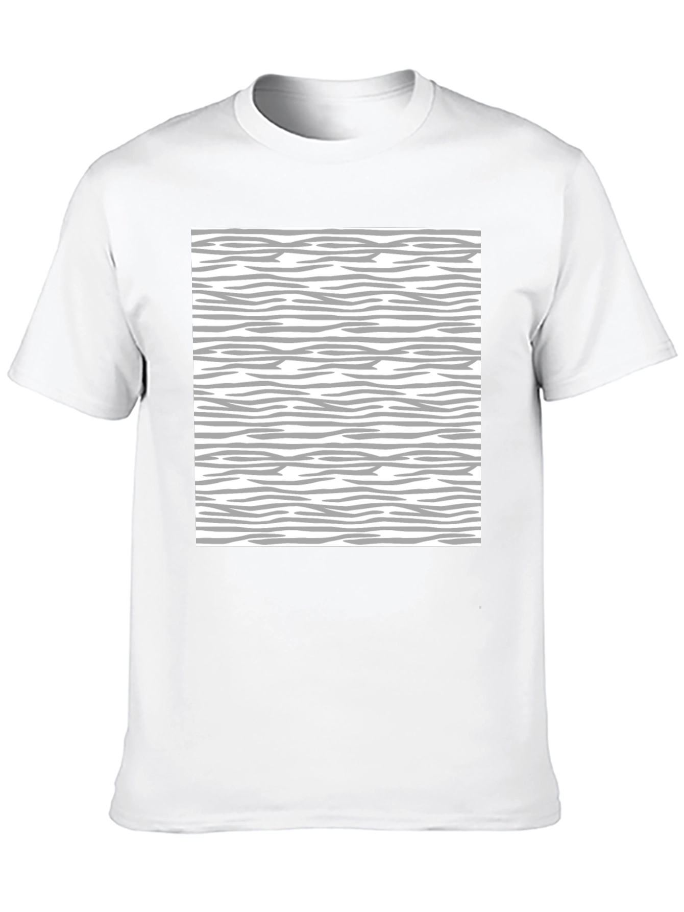 Black Abstract Zebra Striped Black T-Shirt view 10