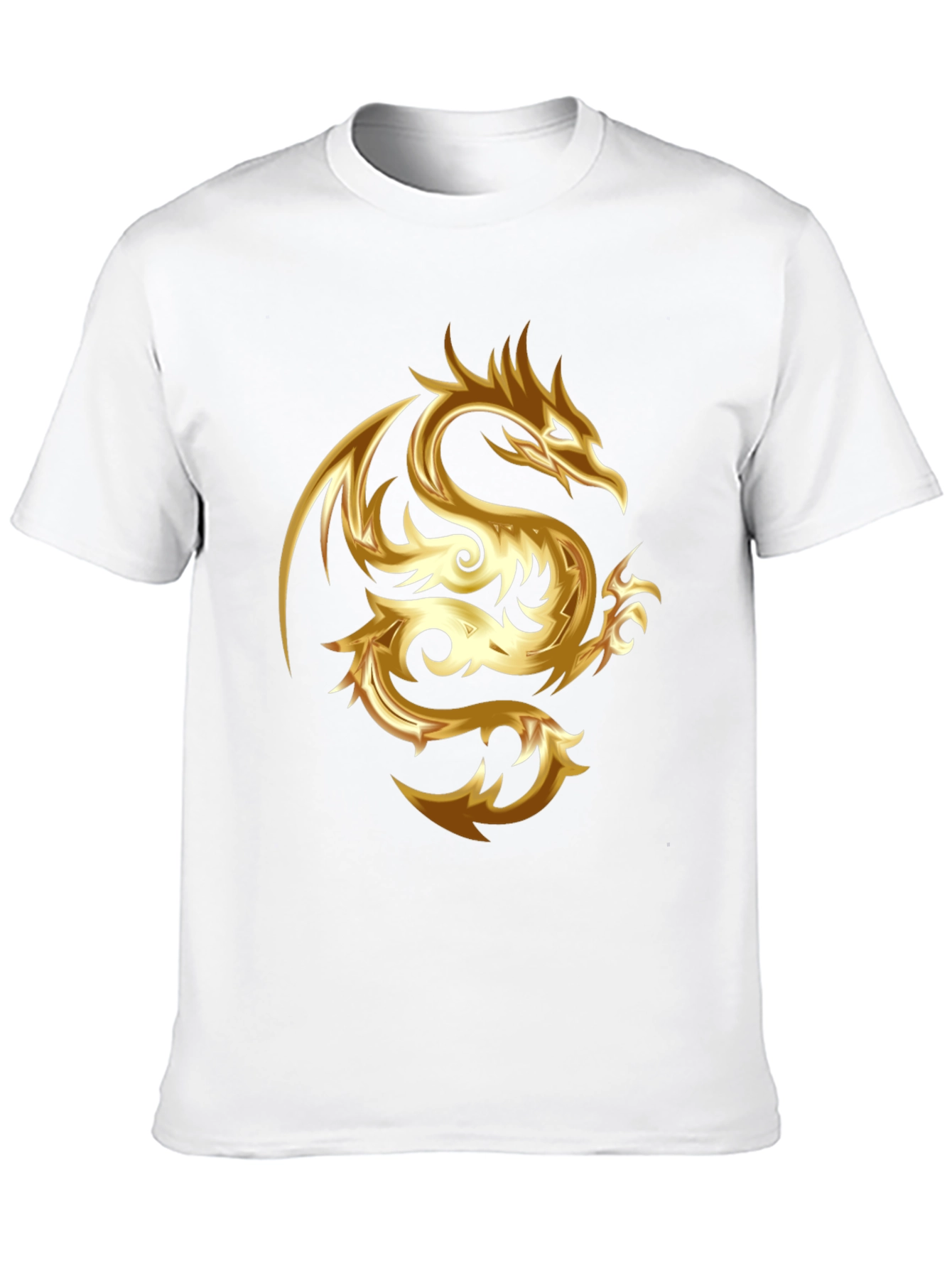 Black Gold Dragon Graphic Tee - Stylish Men's Black T-Shirt view 10
