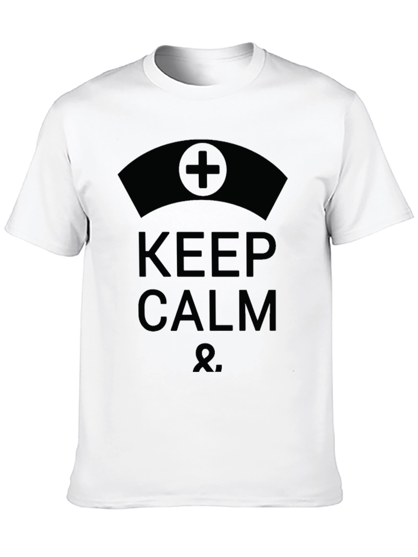 Black Keep Calm Nurse Black Graphic T-Shirt view 10