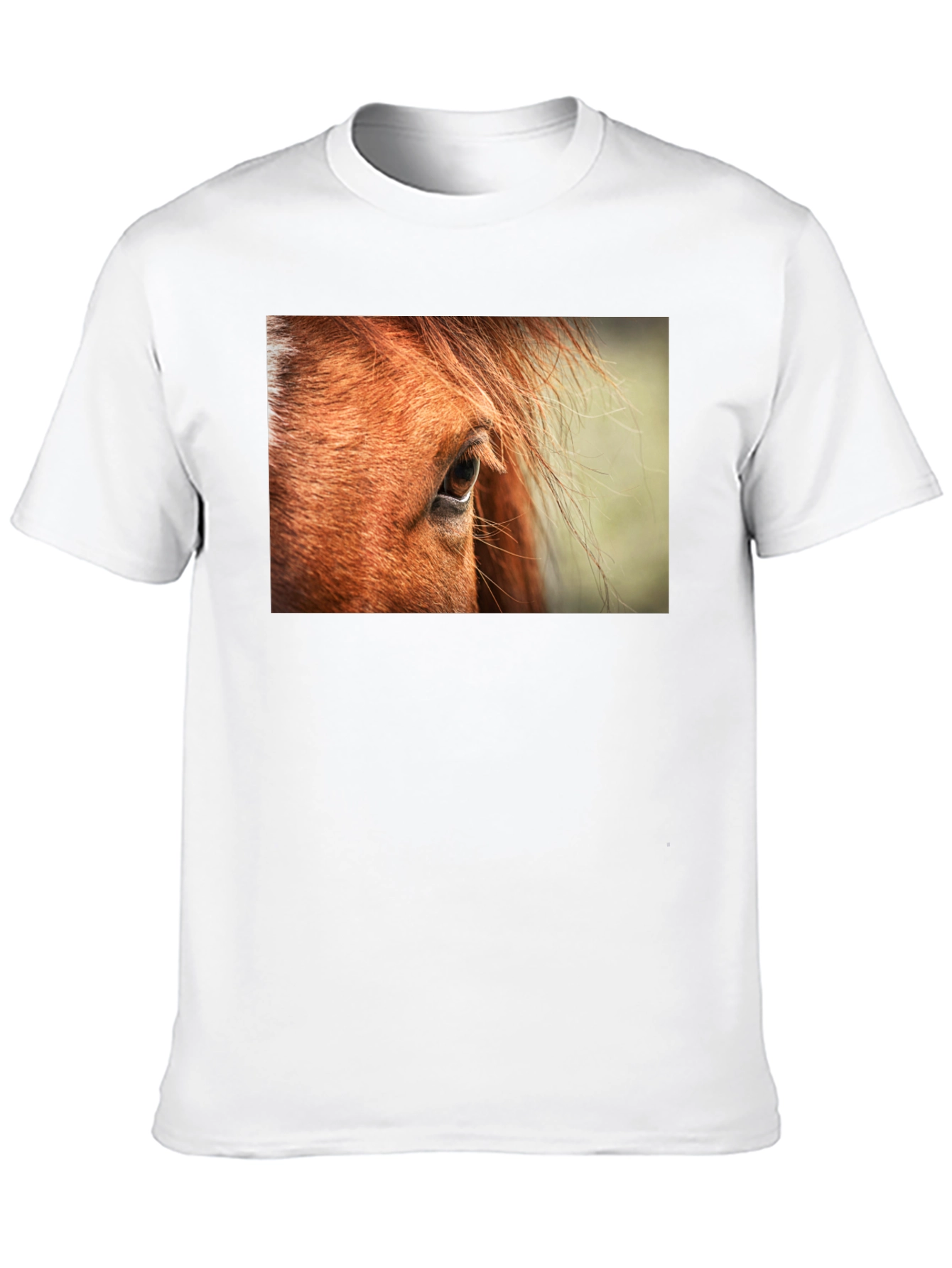 Black Horse Eye Graphic Tee - Unisex Black Cotton Shirt view 10