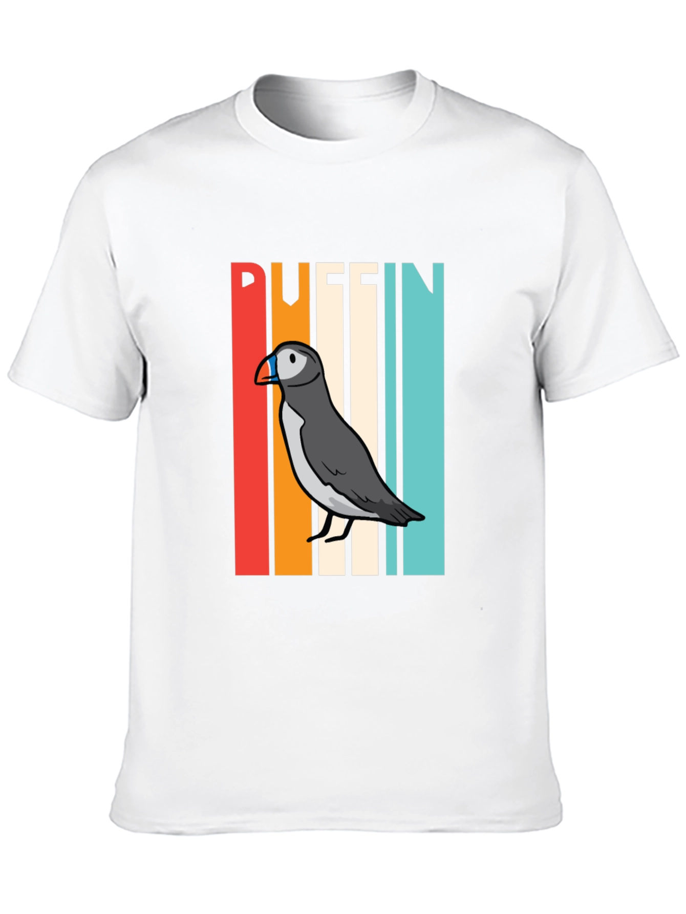Black Retro Puffin Bird Graphic T-Shirt view 10