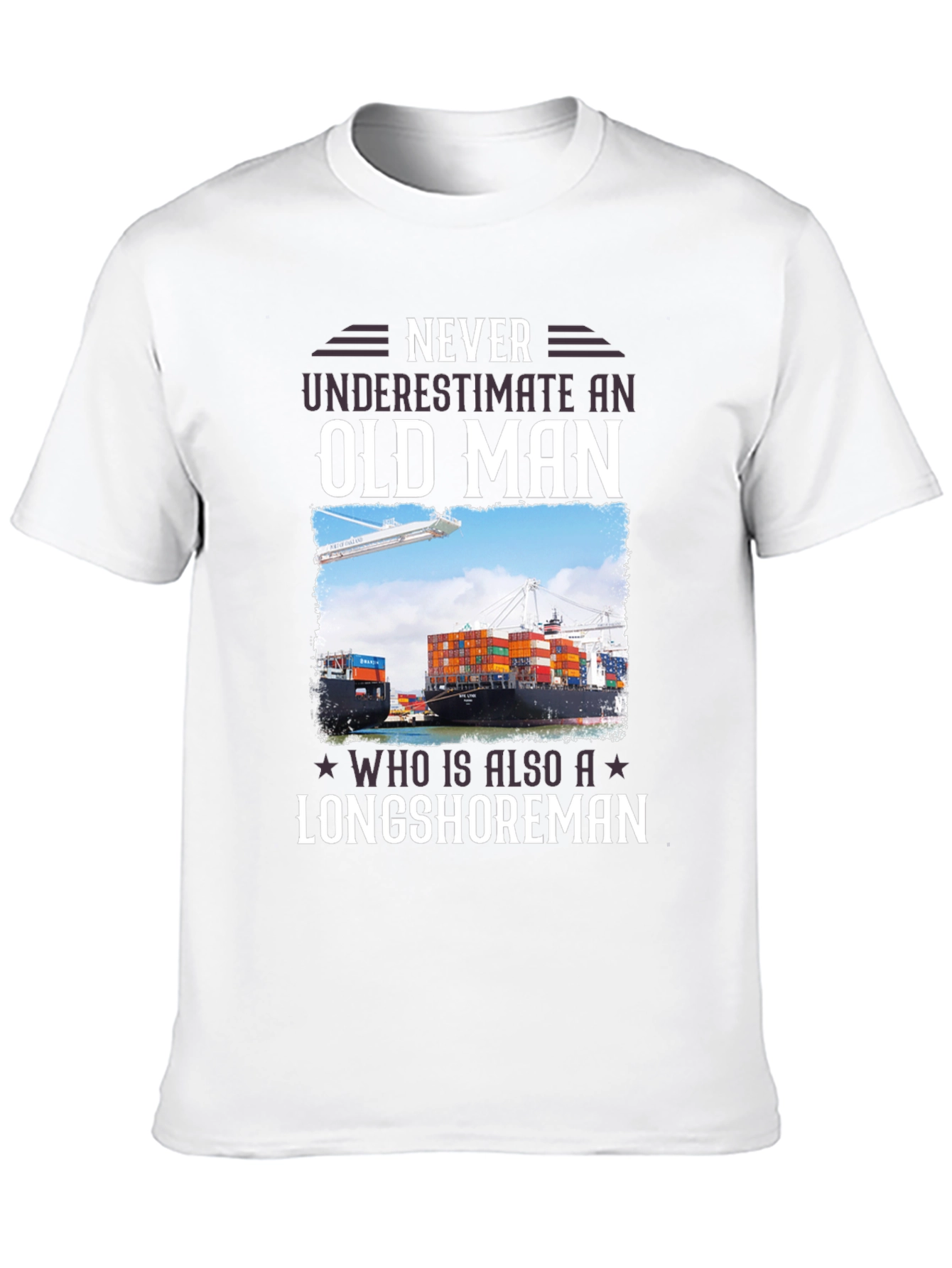 Black Longshoreman Old Man Graphic T-Shirt view 10