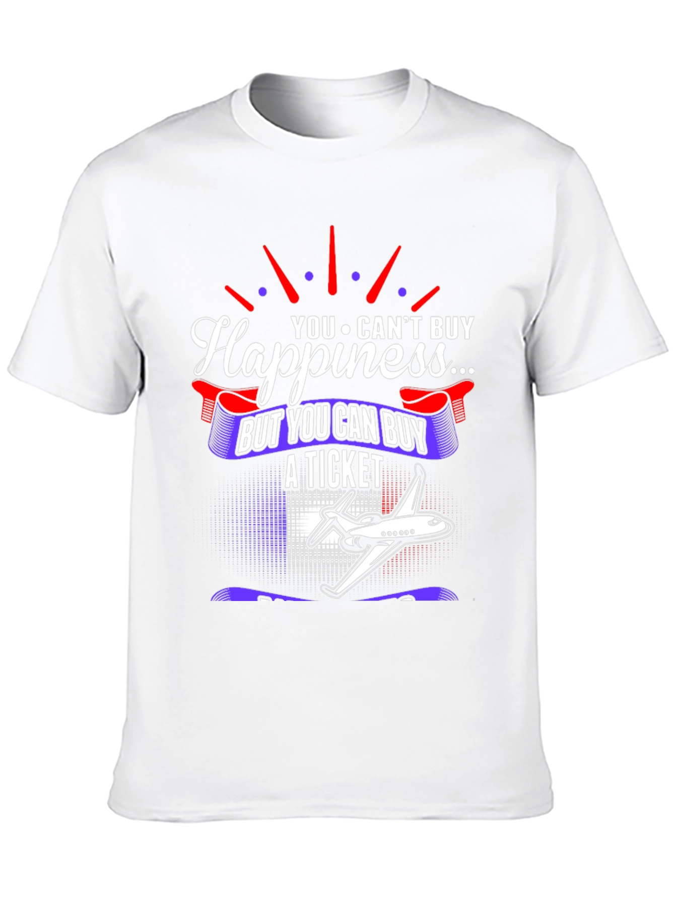 Black Happiness Ticket T-Shirt - Aviation Travel Tee view 10