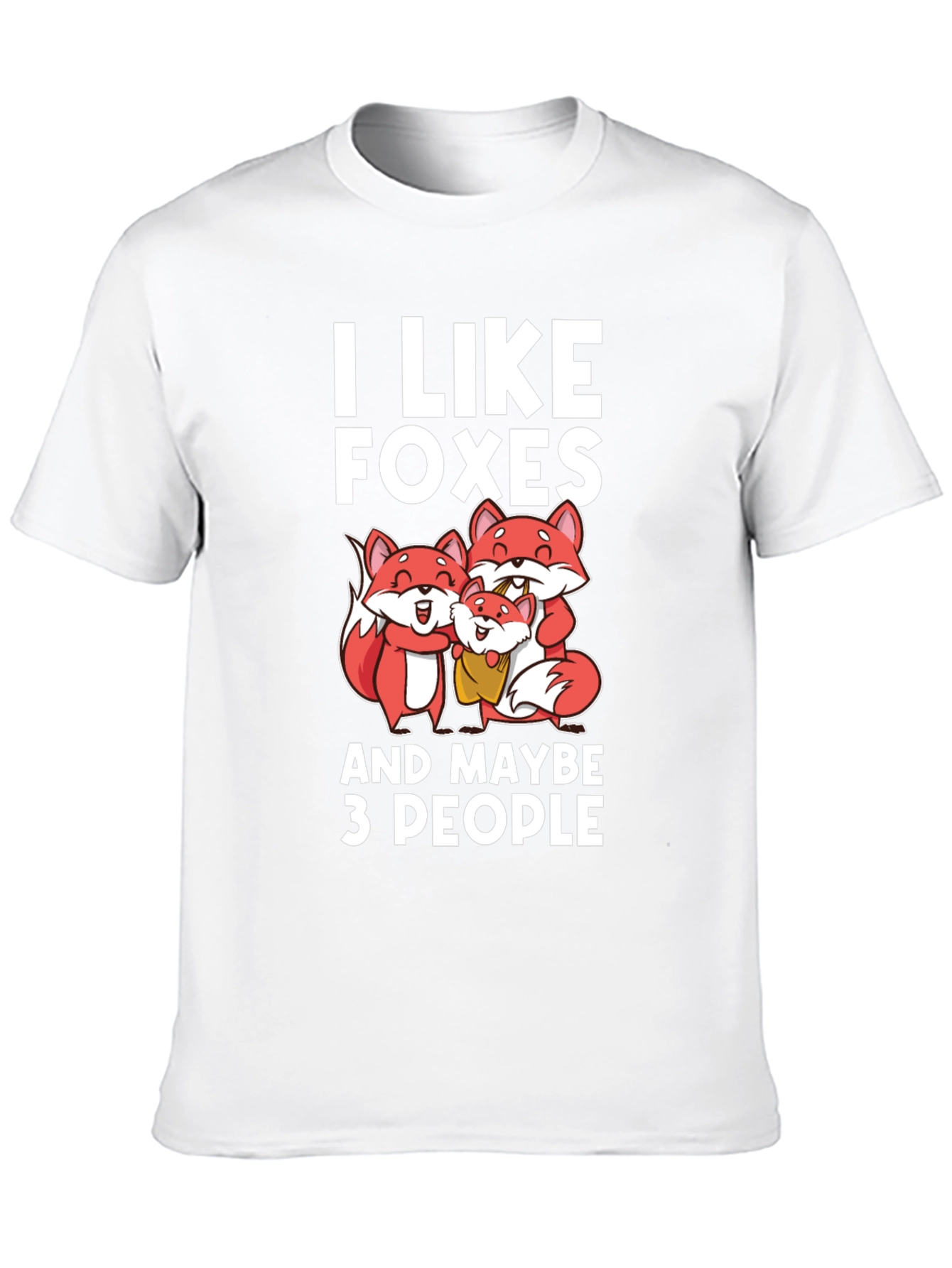 Black I Like Foxes Funny Graphic T-Shirt view 10