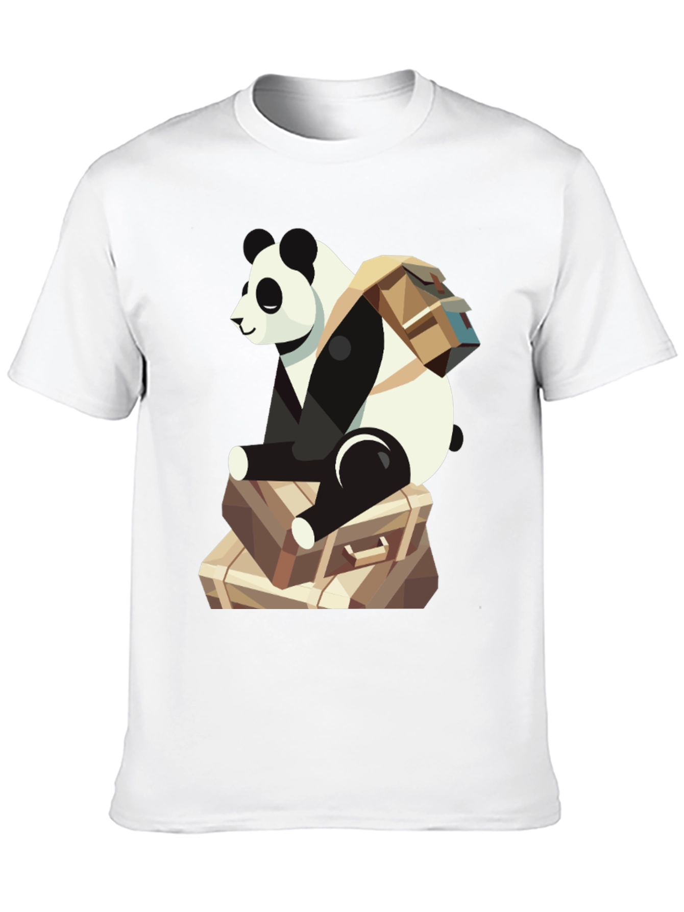 Panda Traveler T-Shirt - Bear with Luggage Graphic Tee - 10