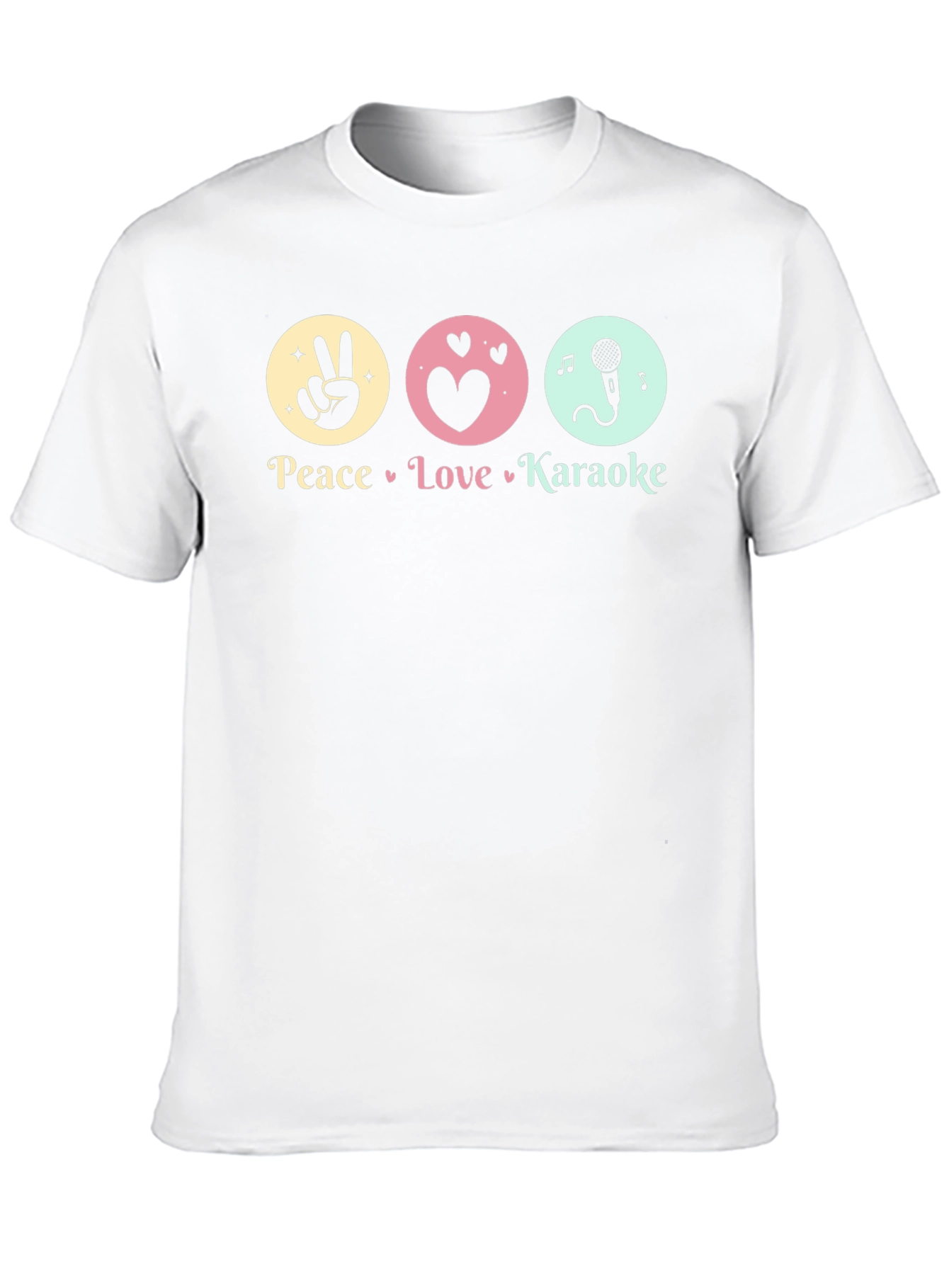 Black Peace Love Karaoke T-Shirt - Fun Graphic Tee view 10