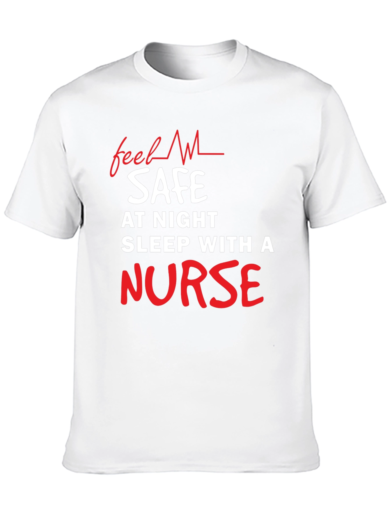 Black Funny Nurse T-Shirt - Feel Safe At Night view 10