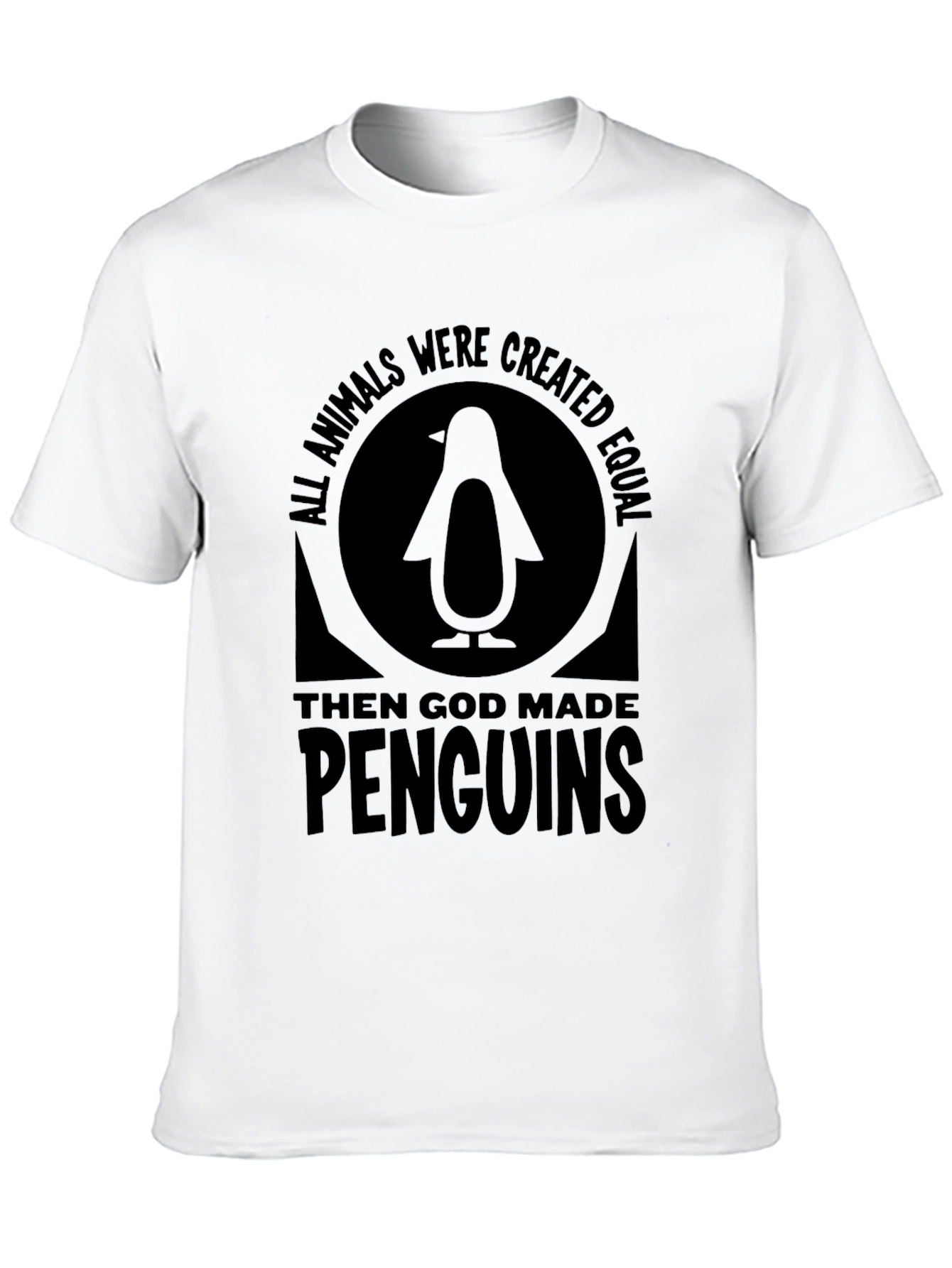 Black Penguin Graphic T-Shirt - All Animals Were Created Equal view 10