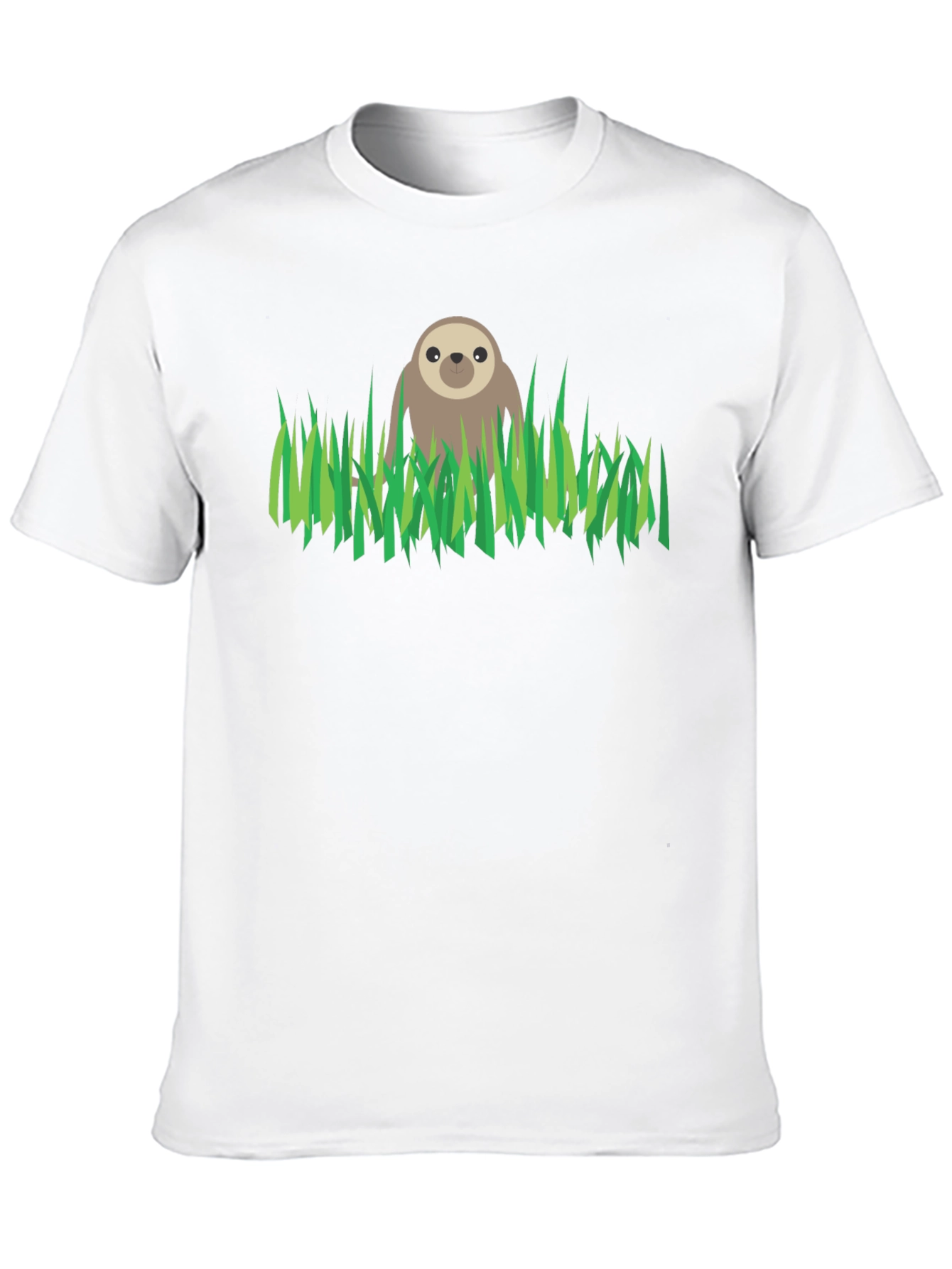 Black Sloth in Grass Graphic Tee - Black Cotton T-Shirt view 10