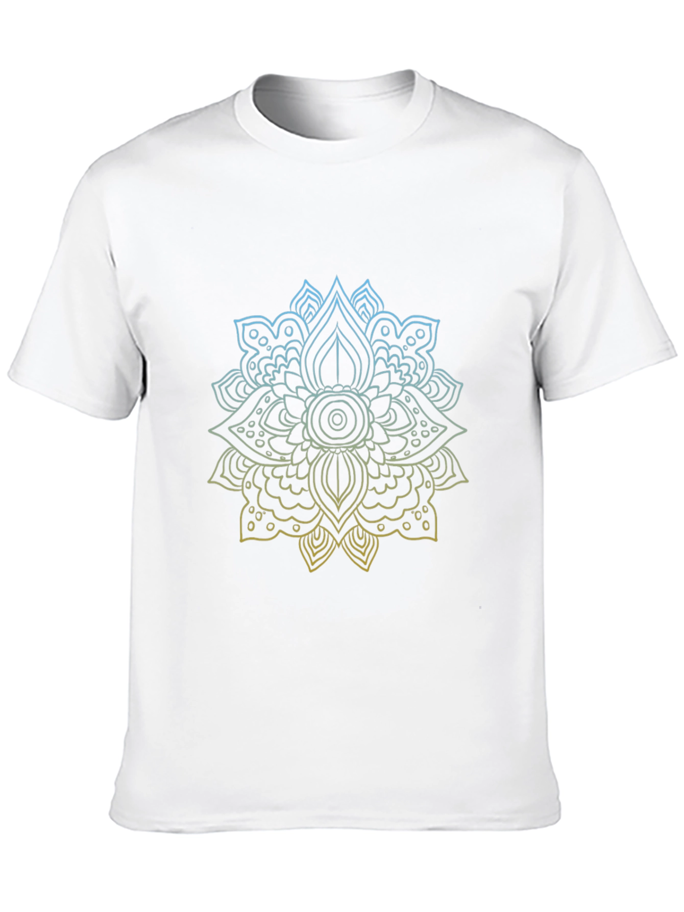 Black Geometric Mandala Print Black T-Shirt view 10