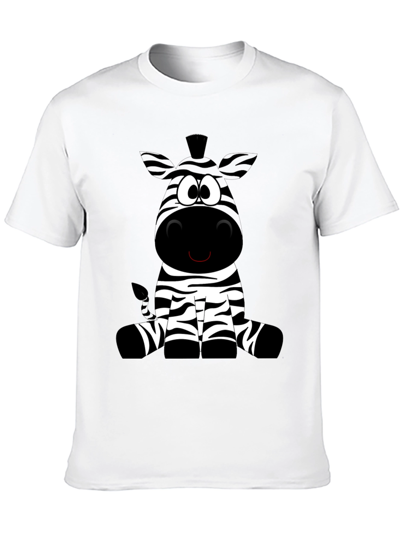 Black Cartoon Zebra Graphic Black T-Shirt view 10